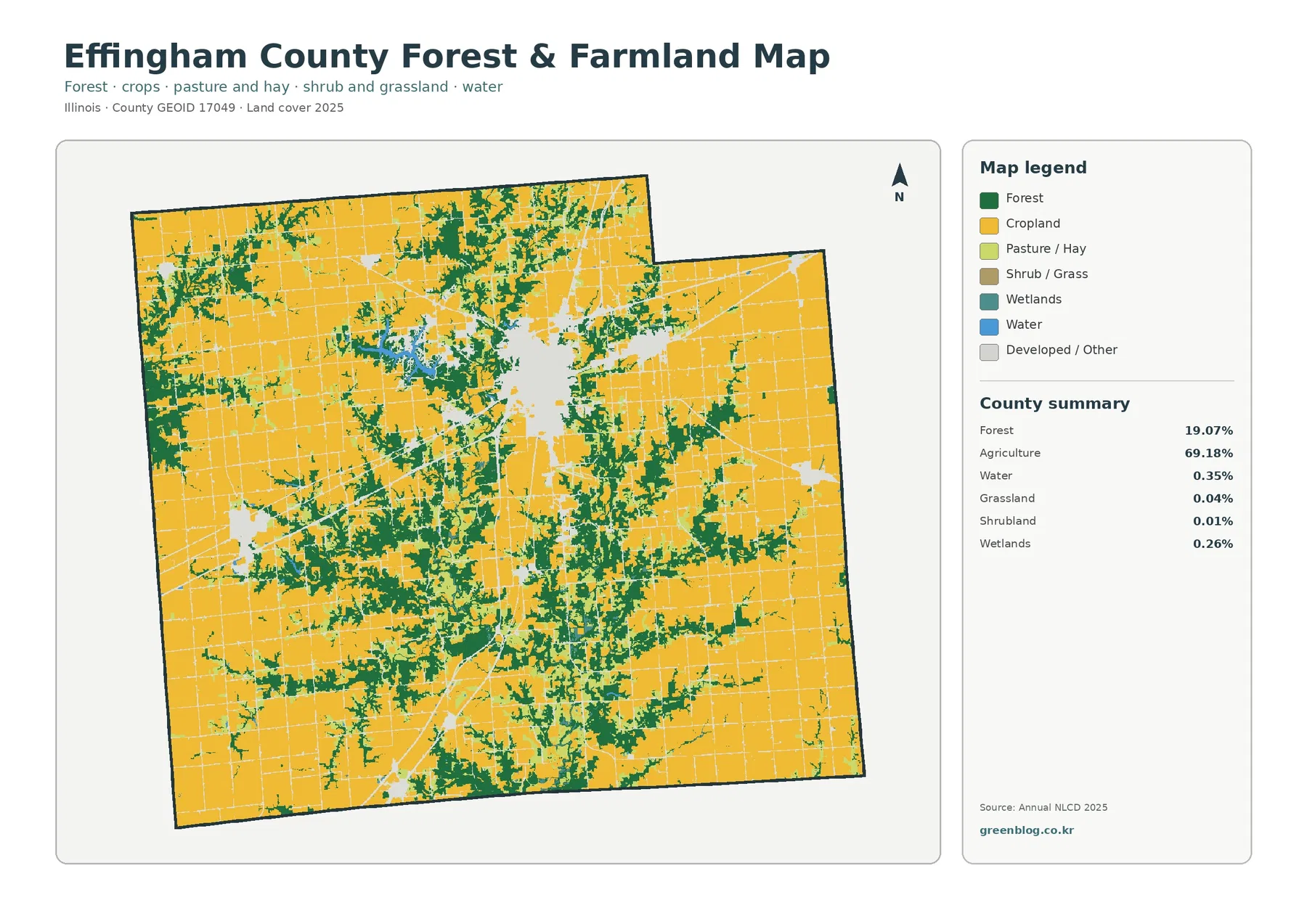 Effingham County forest and farmland map