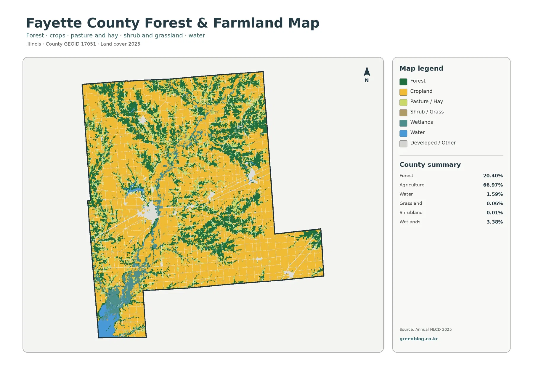Fayette County forest and farmland map
