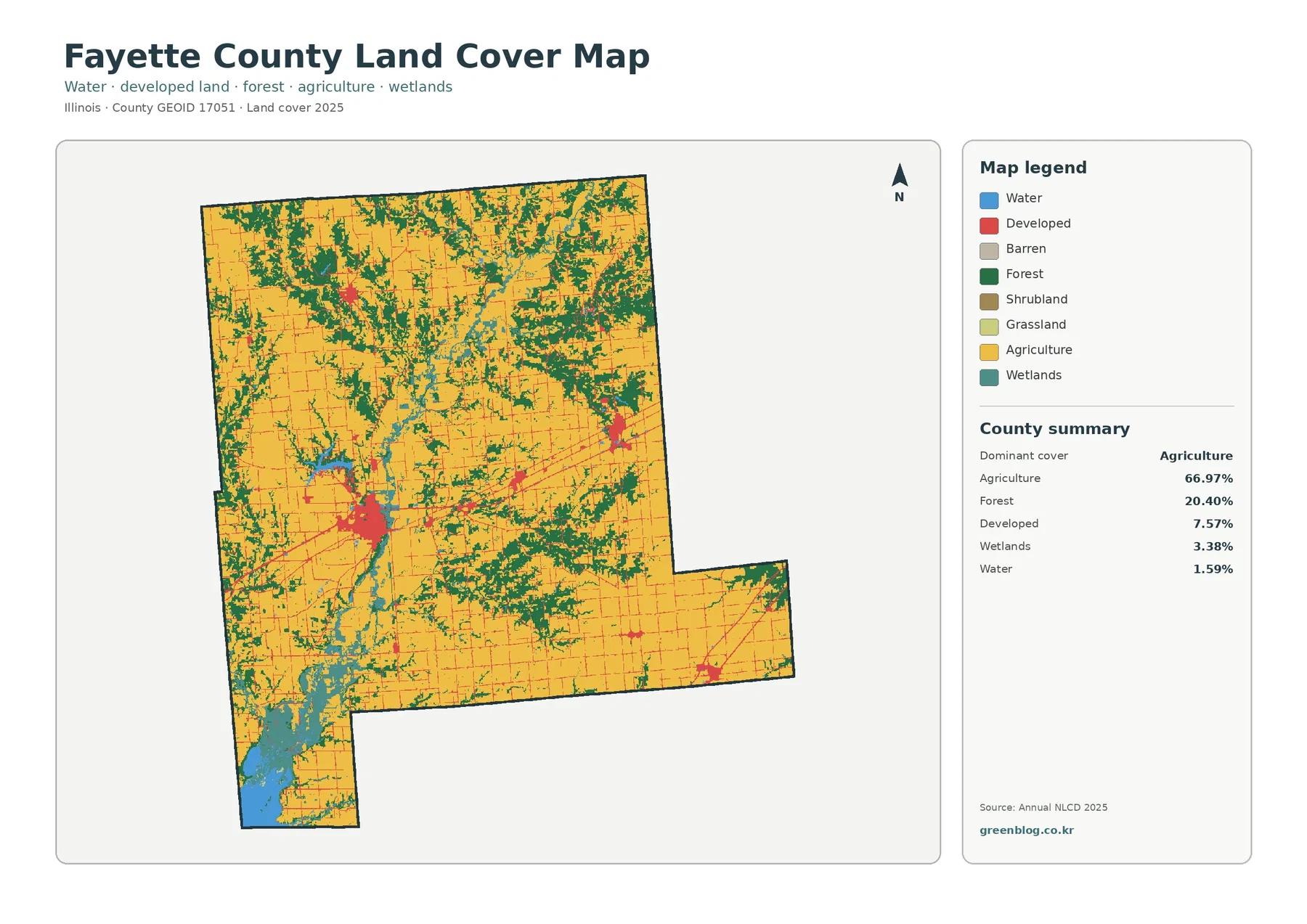 Fayette County land cover map