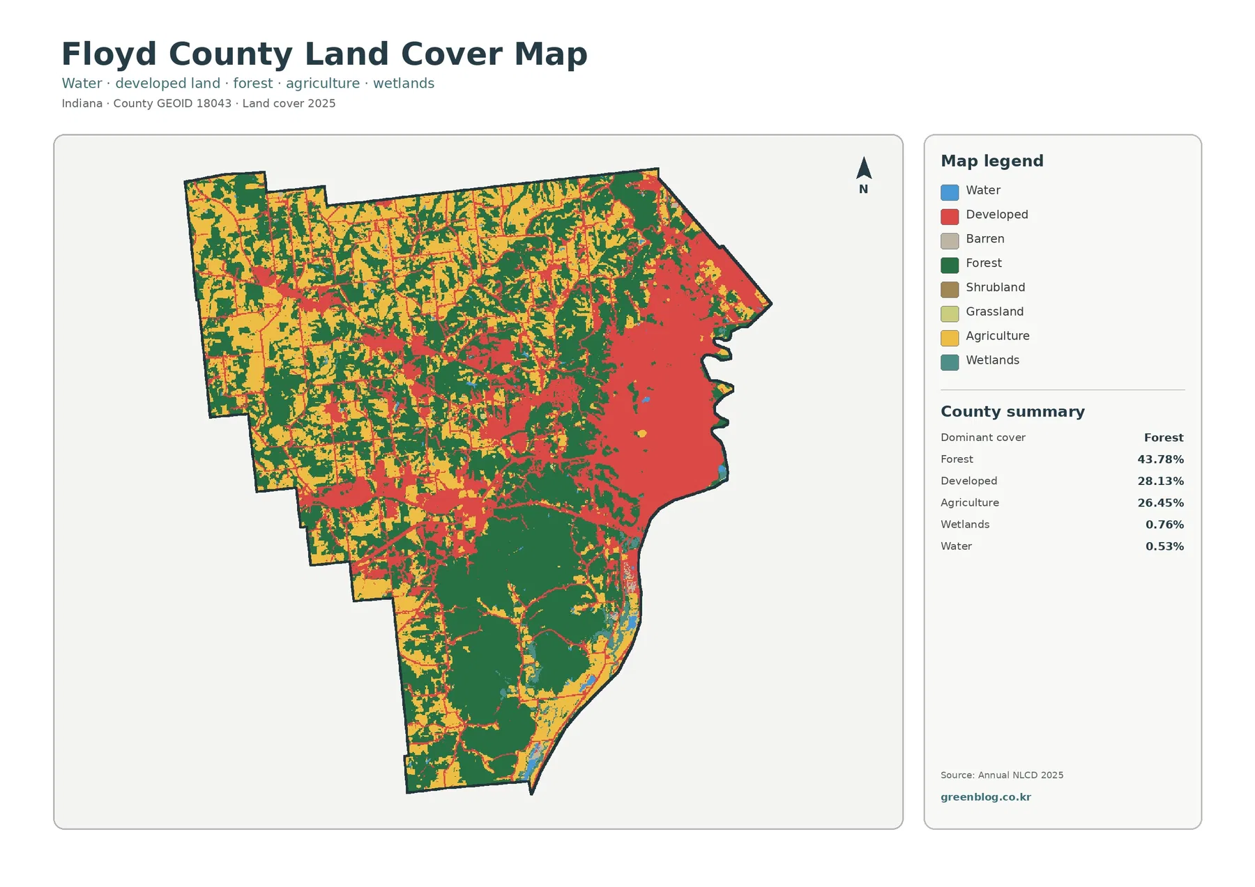 Floyd County land cover map featured image