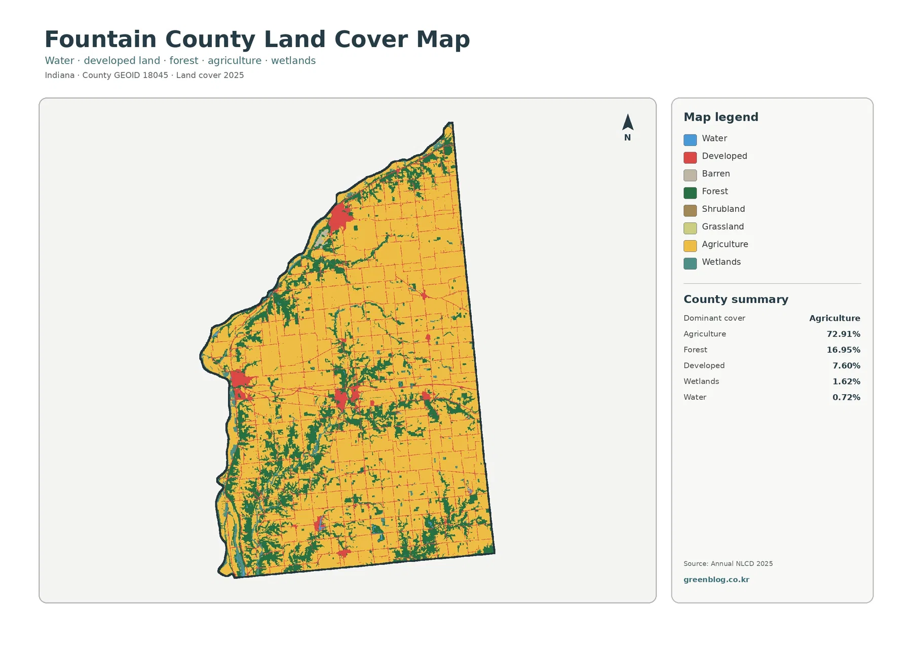Fountain County land cover map