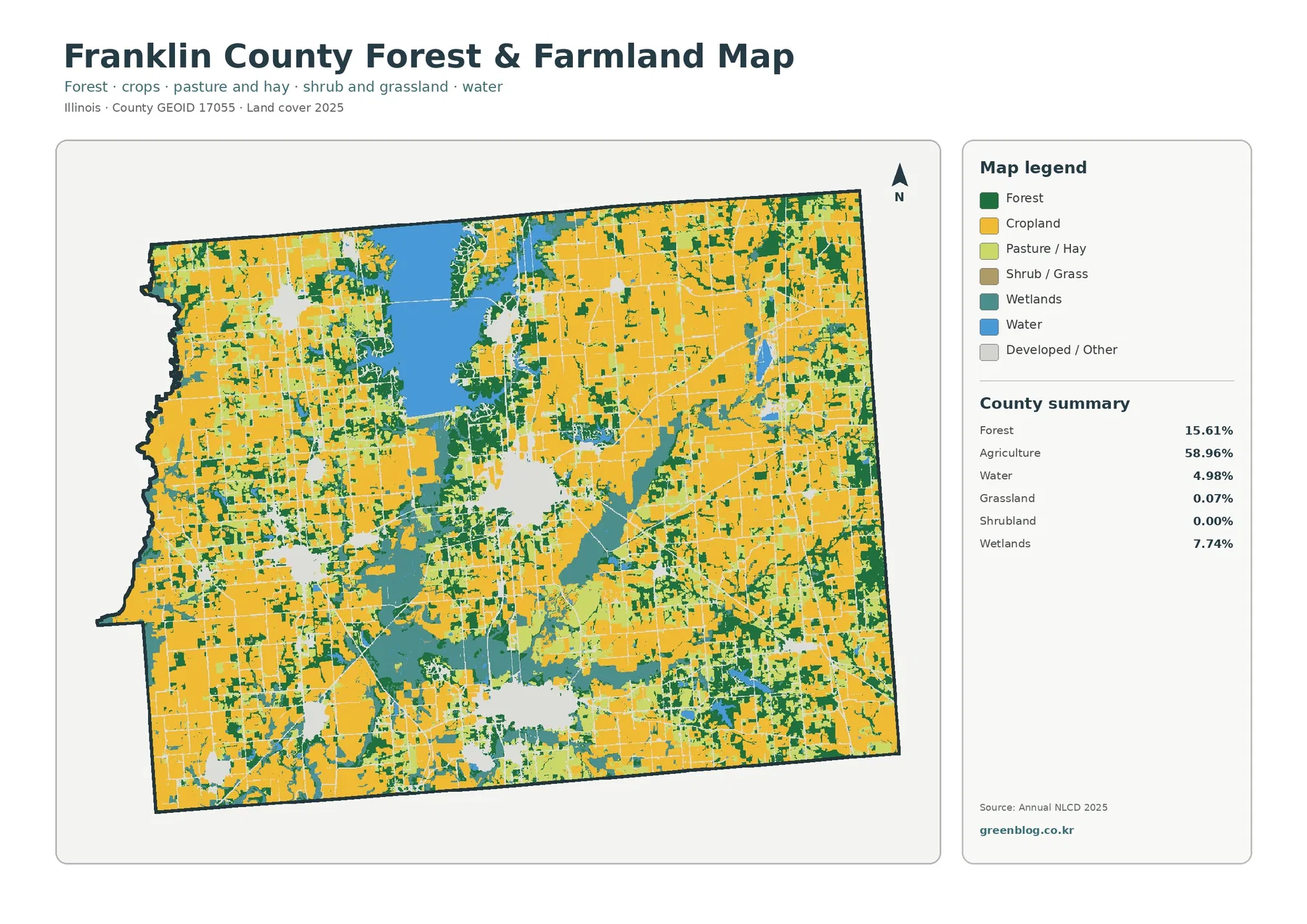 Franklin County forest and farmland map