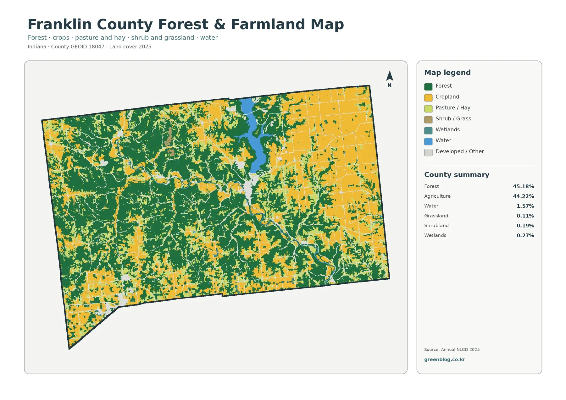 Franklin County 산림·농경지 지도