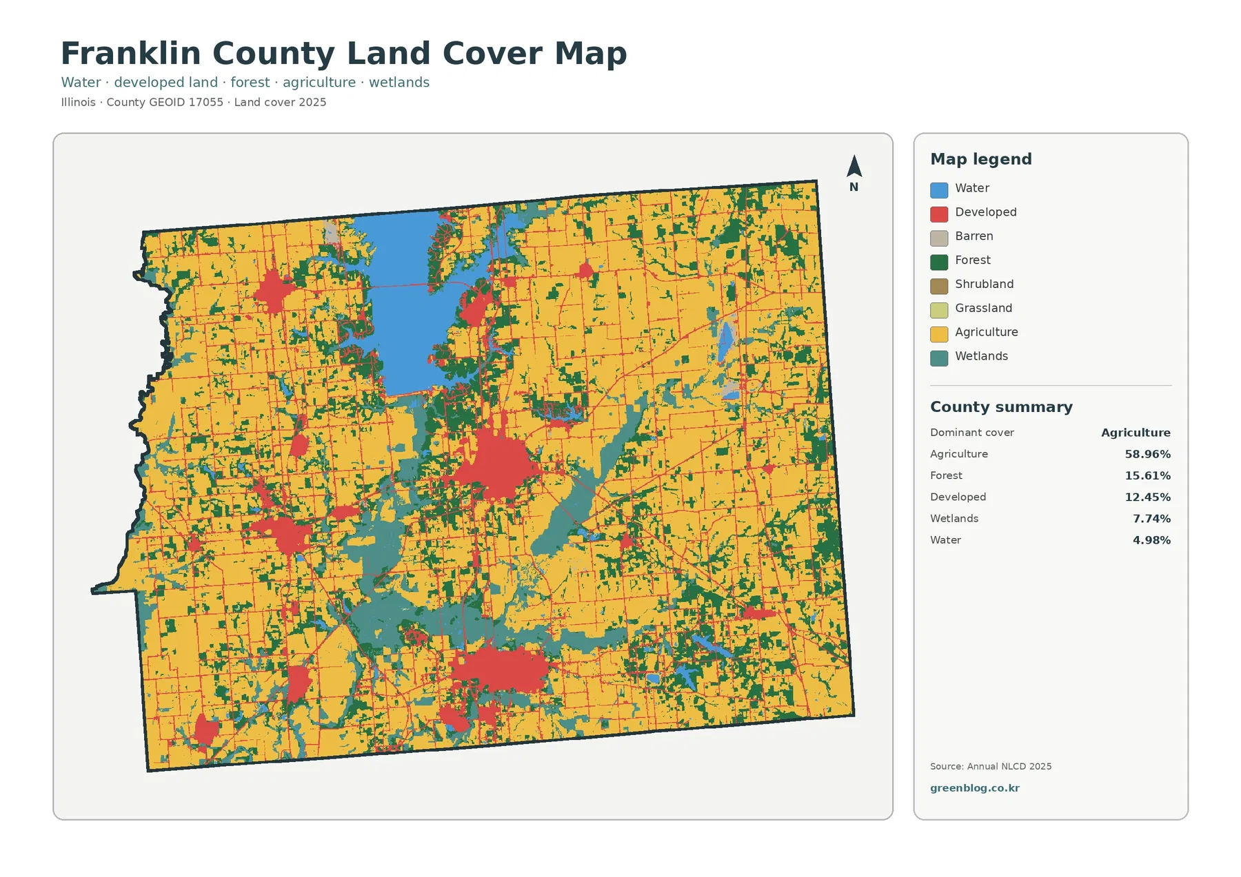 Franklin County land cover map featured image