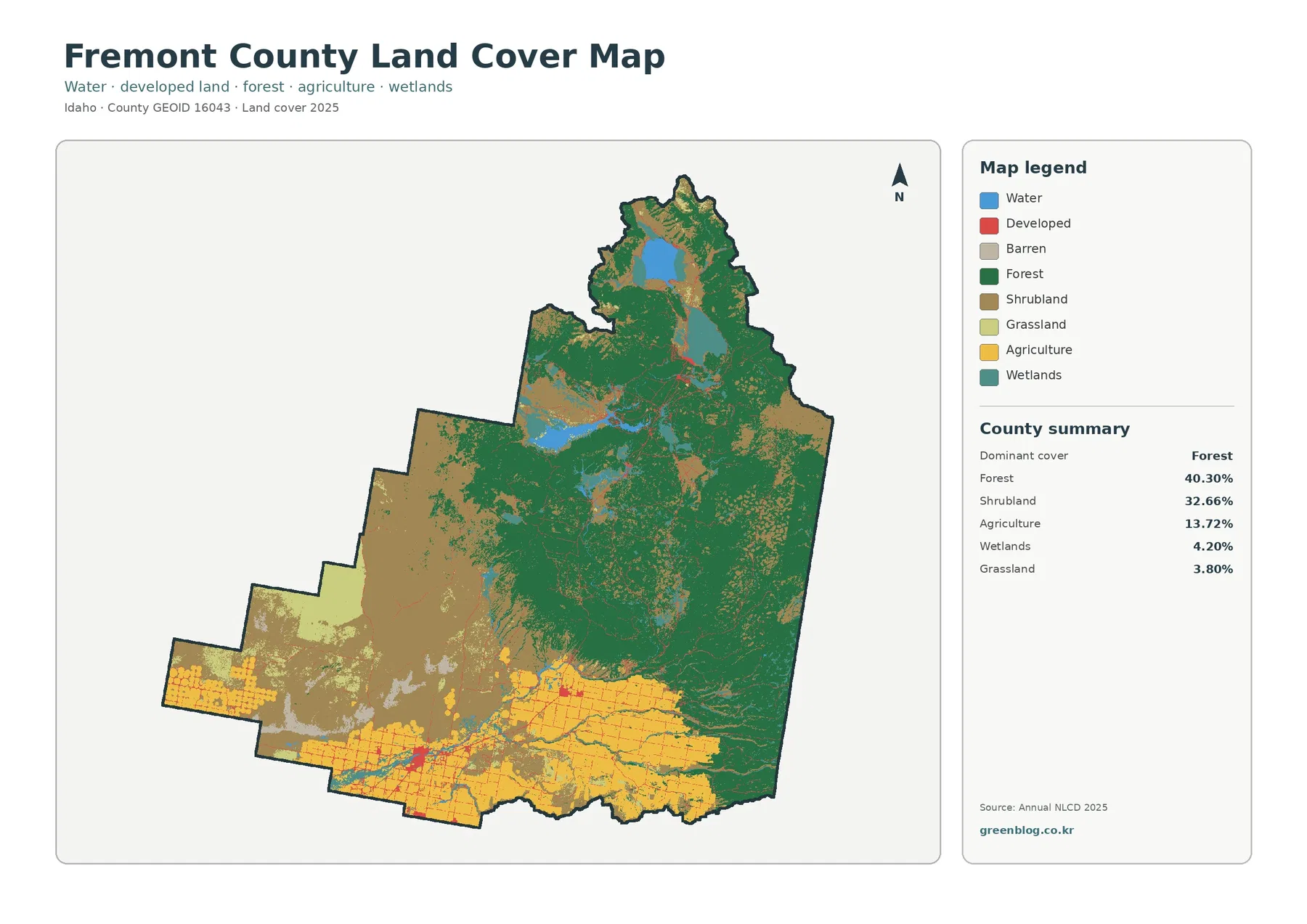 Fremont County 토지 피복 지도 대표 이미지