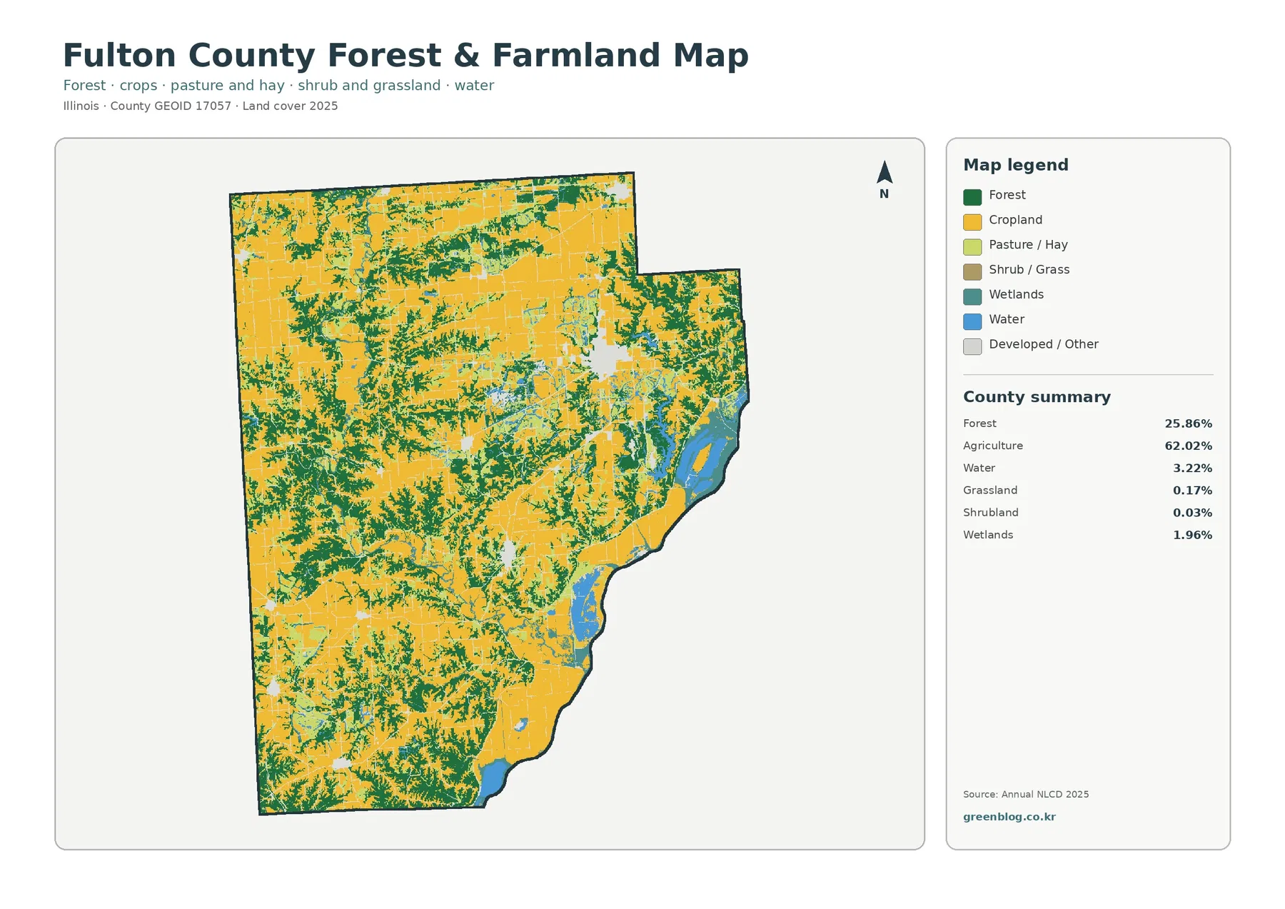 Fulton County forest and farmland map