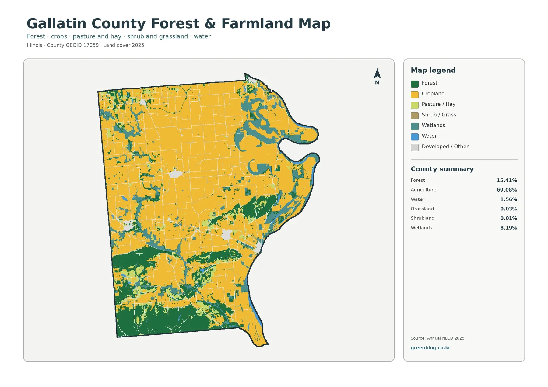 Gallatin County forest and farmland map
