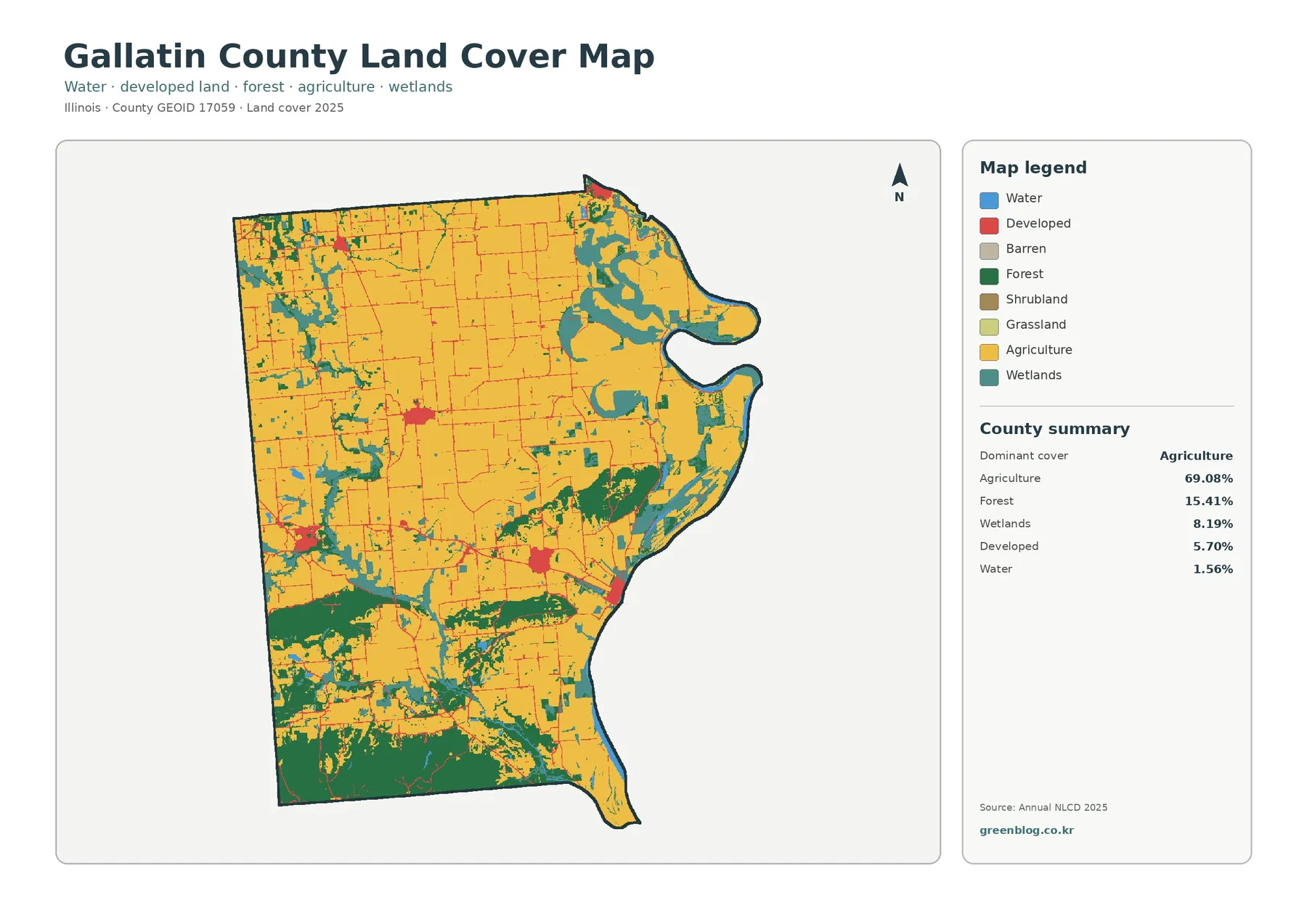 Gallatin County land cover map
