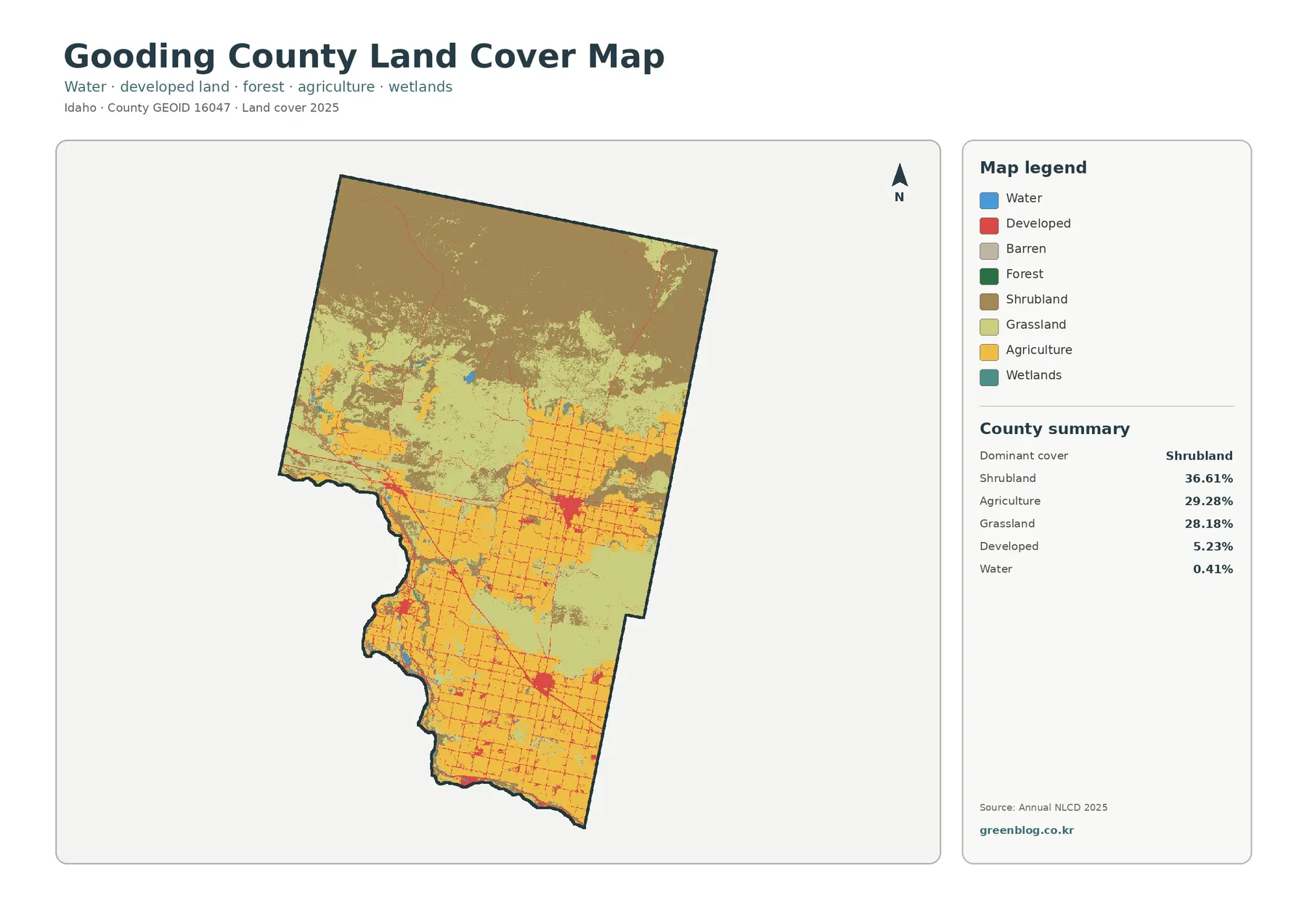 Gooding County 토지 피복 지도