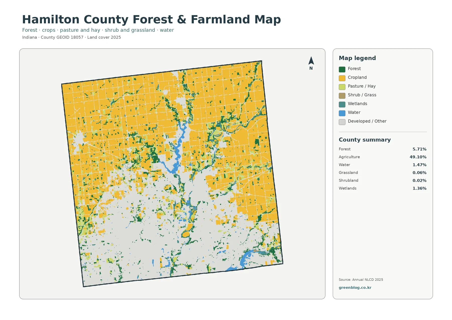 Hamilton County forest and farmland map