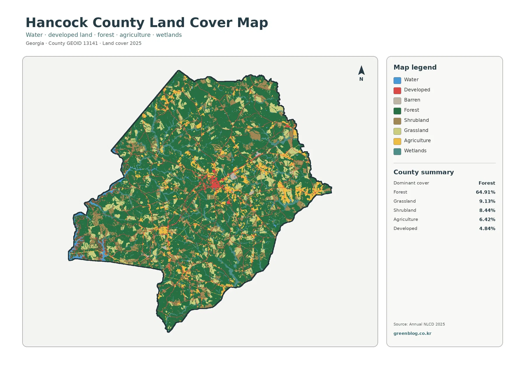 Hancock County 토지 피복 지도