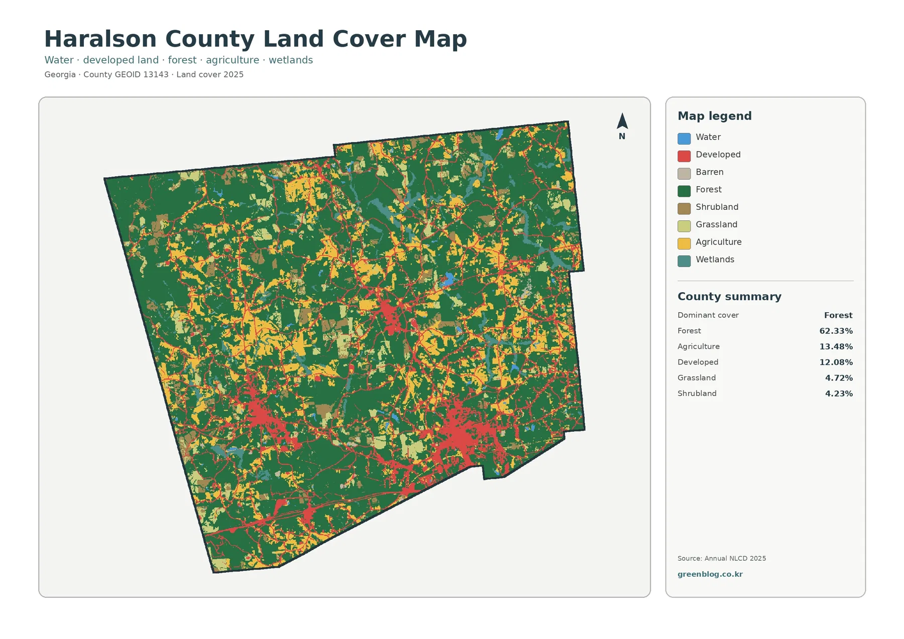 Haralson County 토지 피복 지도 대표 이미지