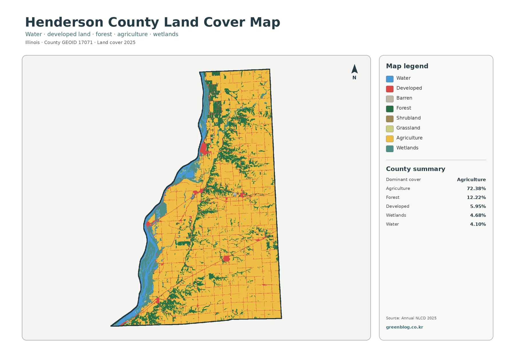 Henderson County 토지 피복 지도