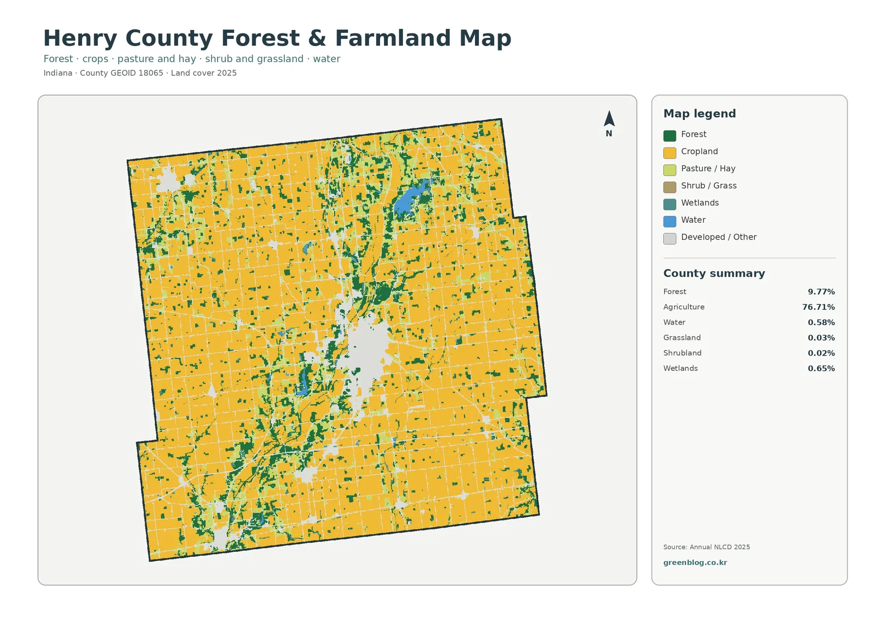 Henry County forest and farmland map