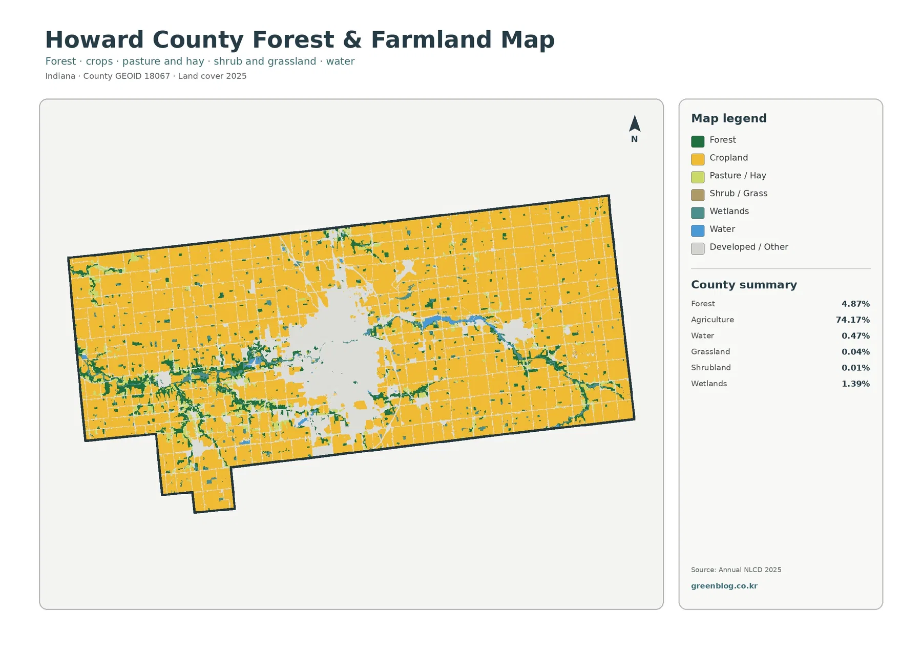Howard County forest and farmland map