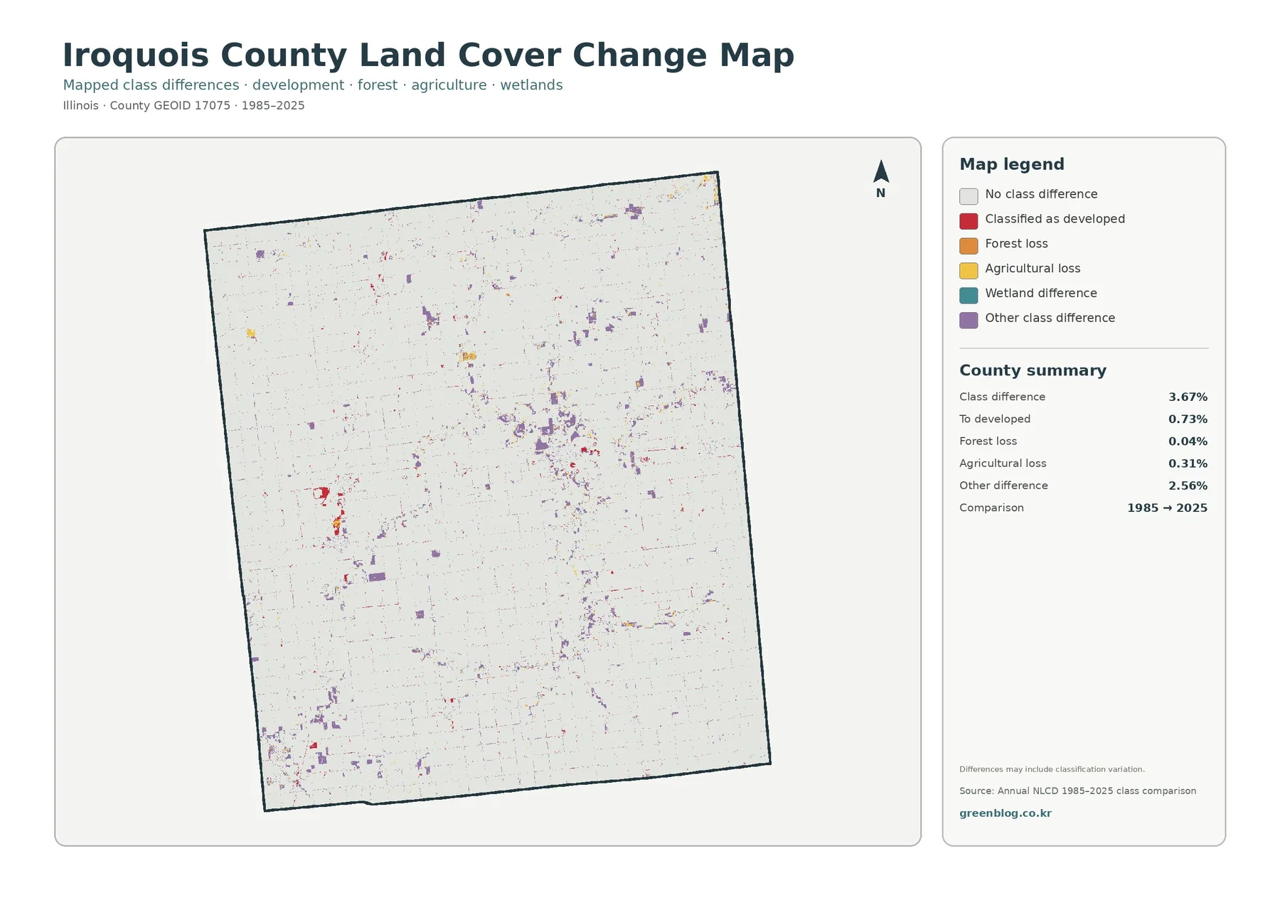County land cover change map