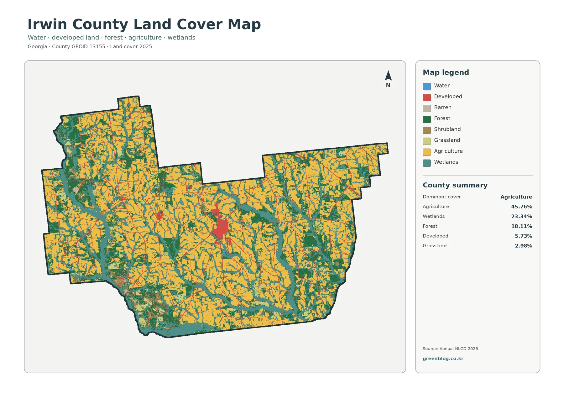 Irwin County land cover map featured image
