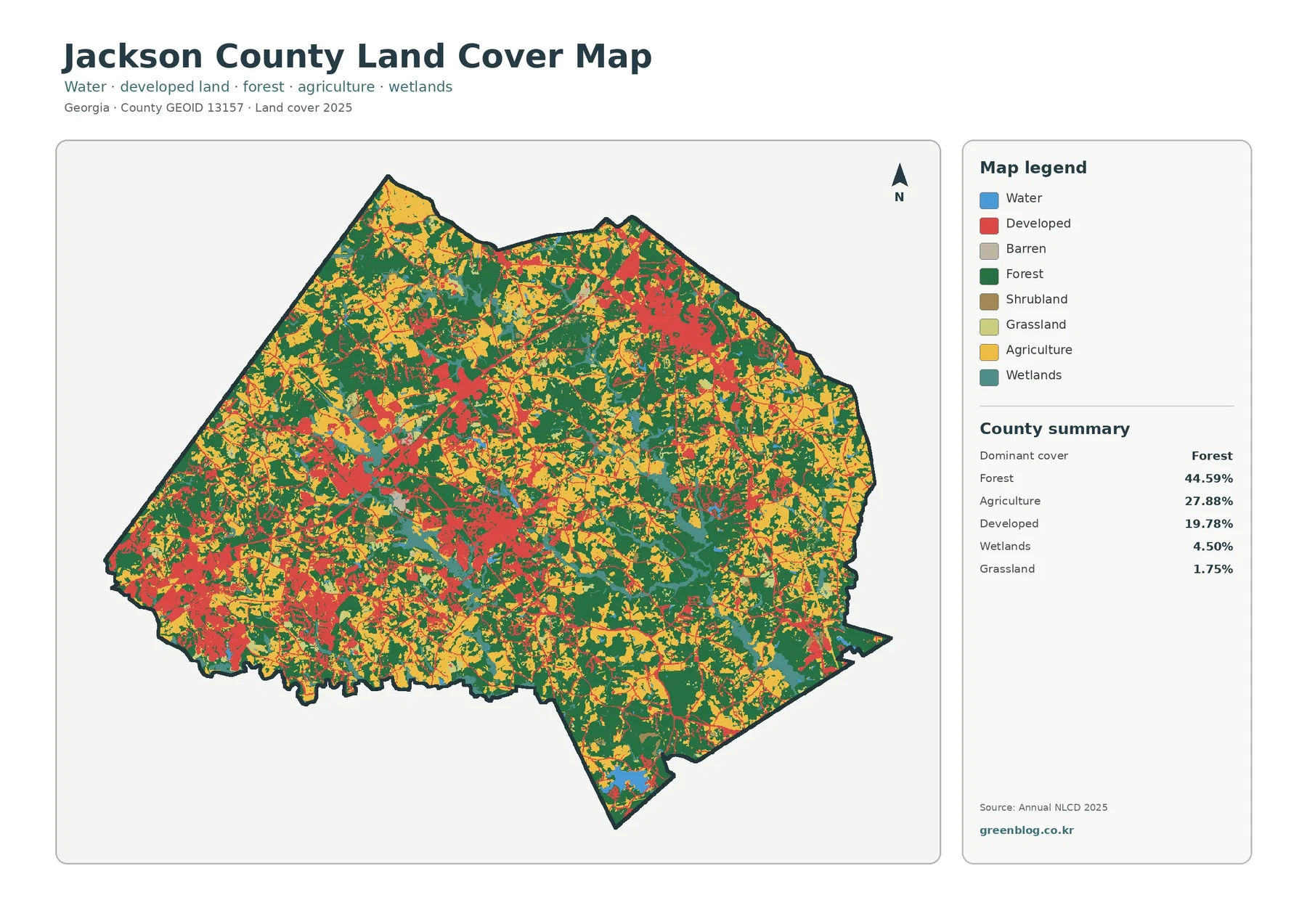 Jackson County land cover map featured image