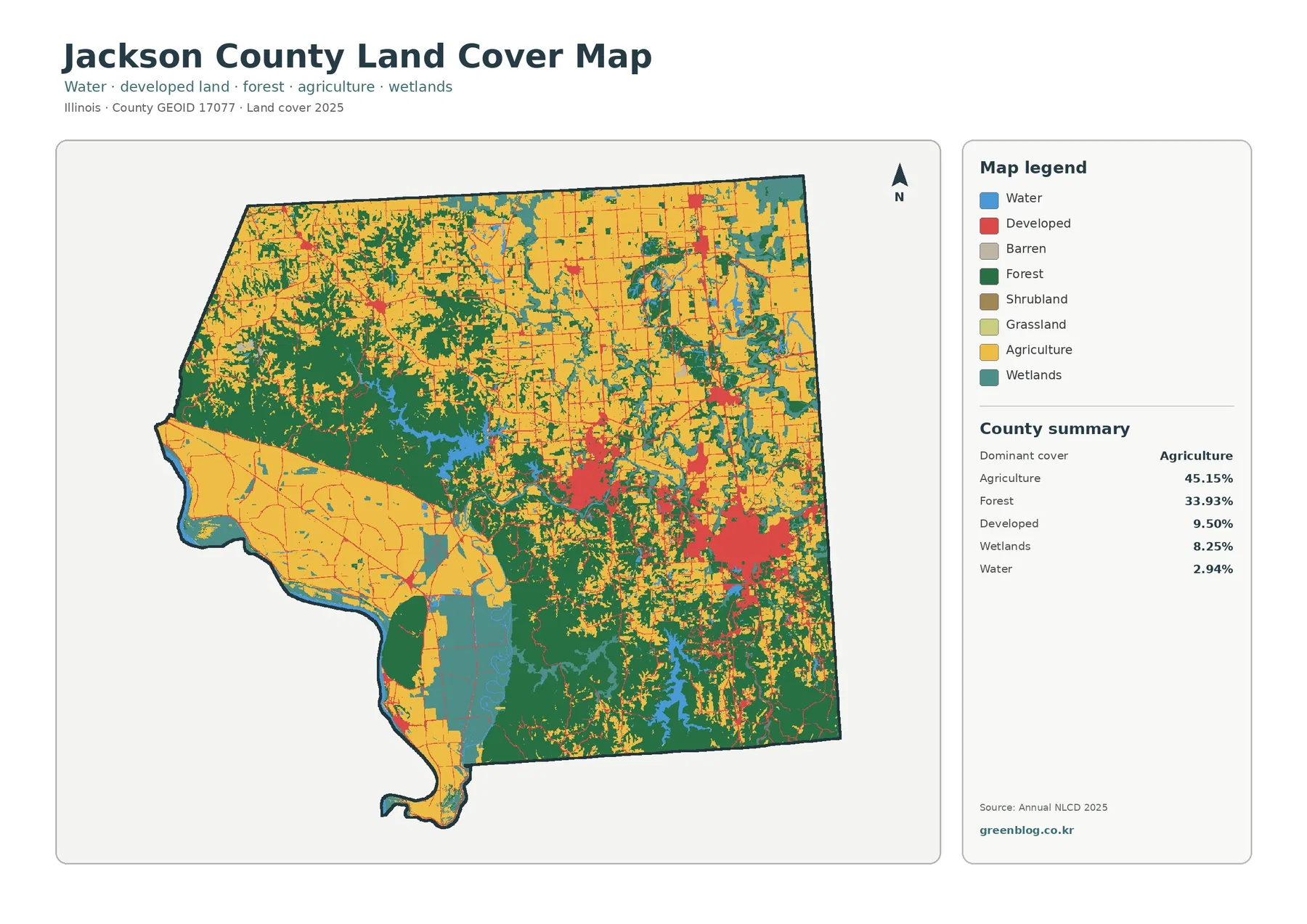 Jackson County land cover map