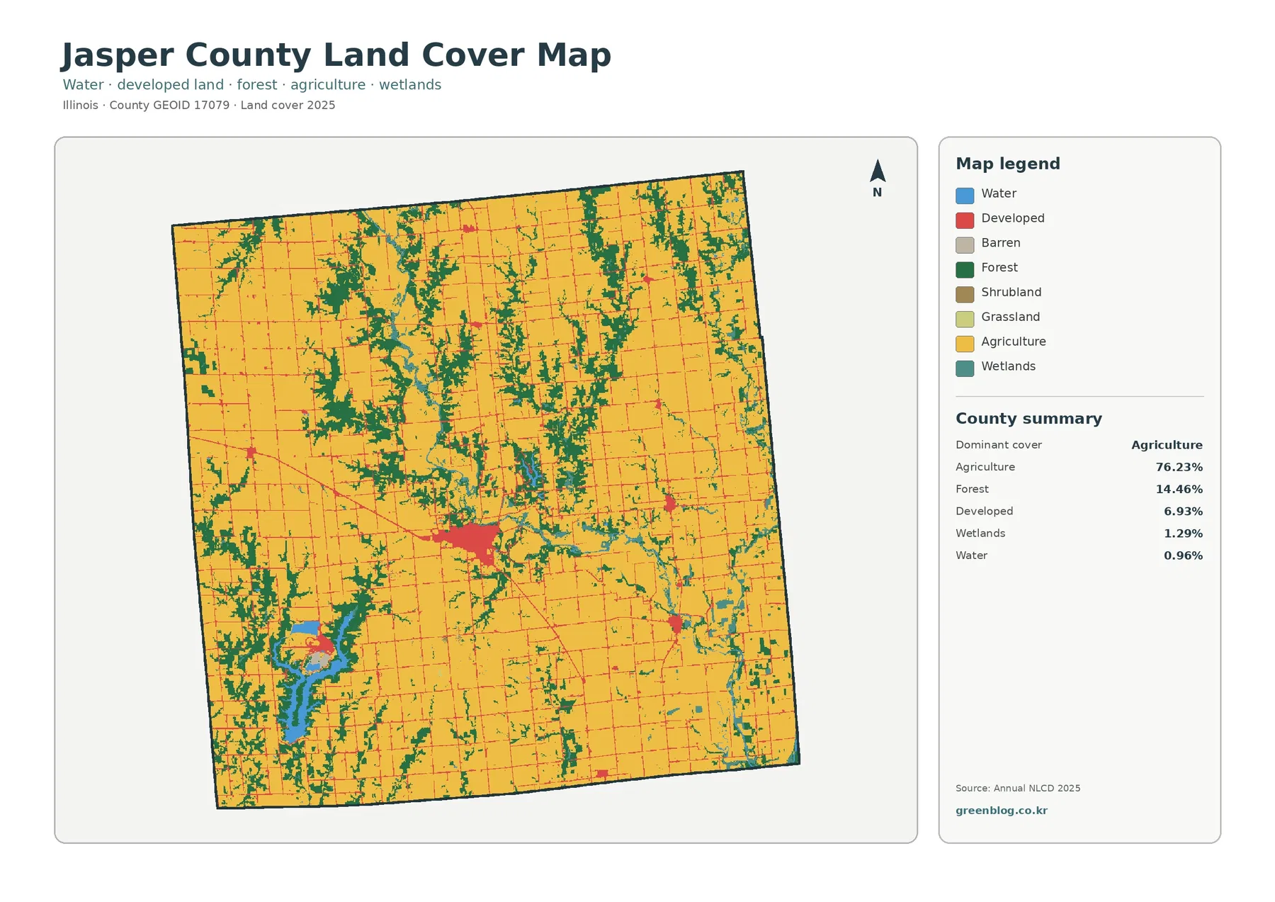 Jasper County land cover map