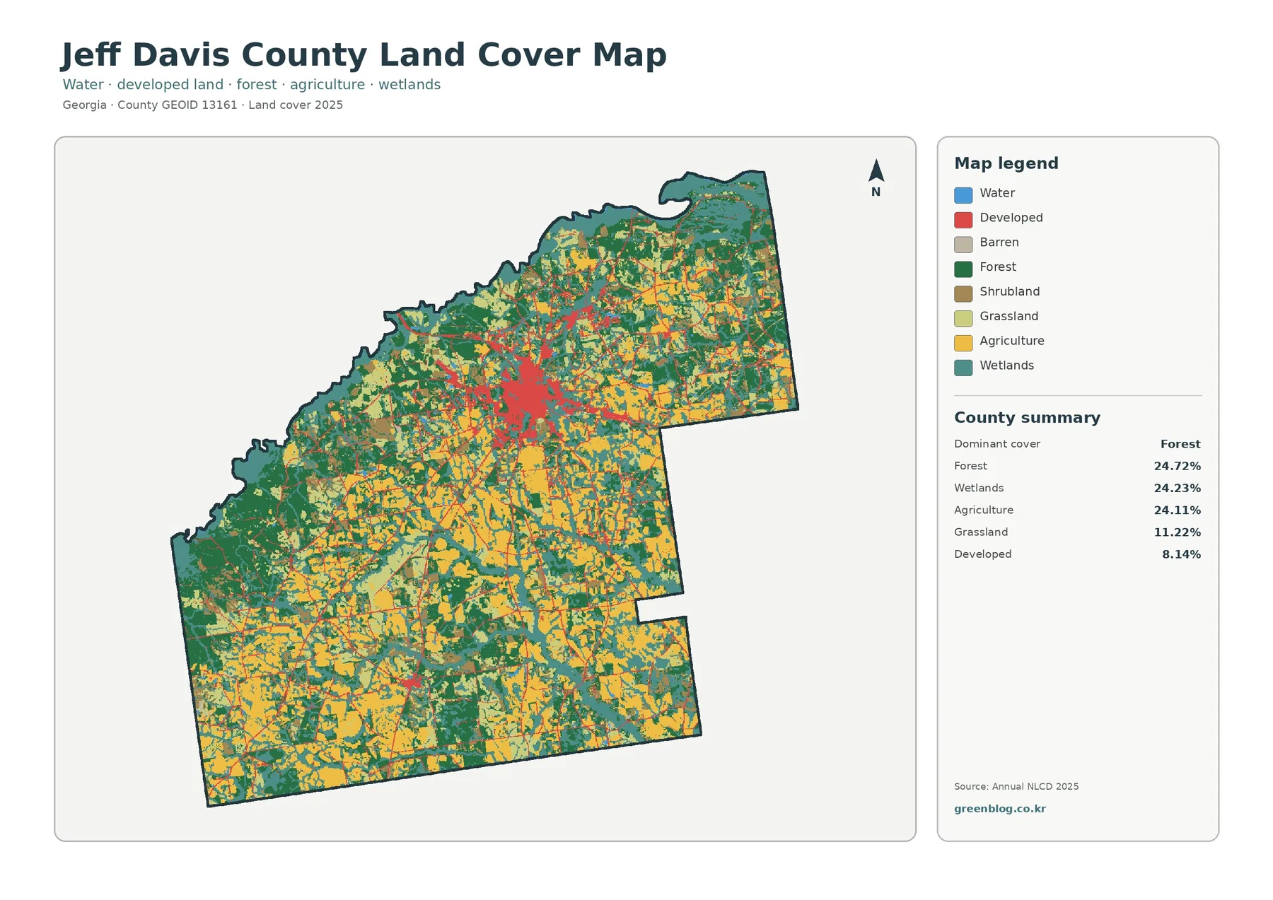 Jeff Davis County 토지 피복 지도