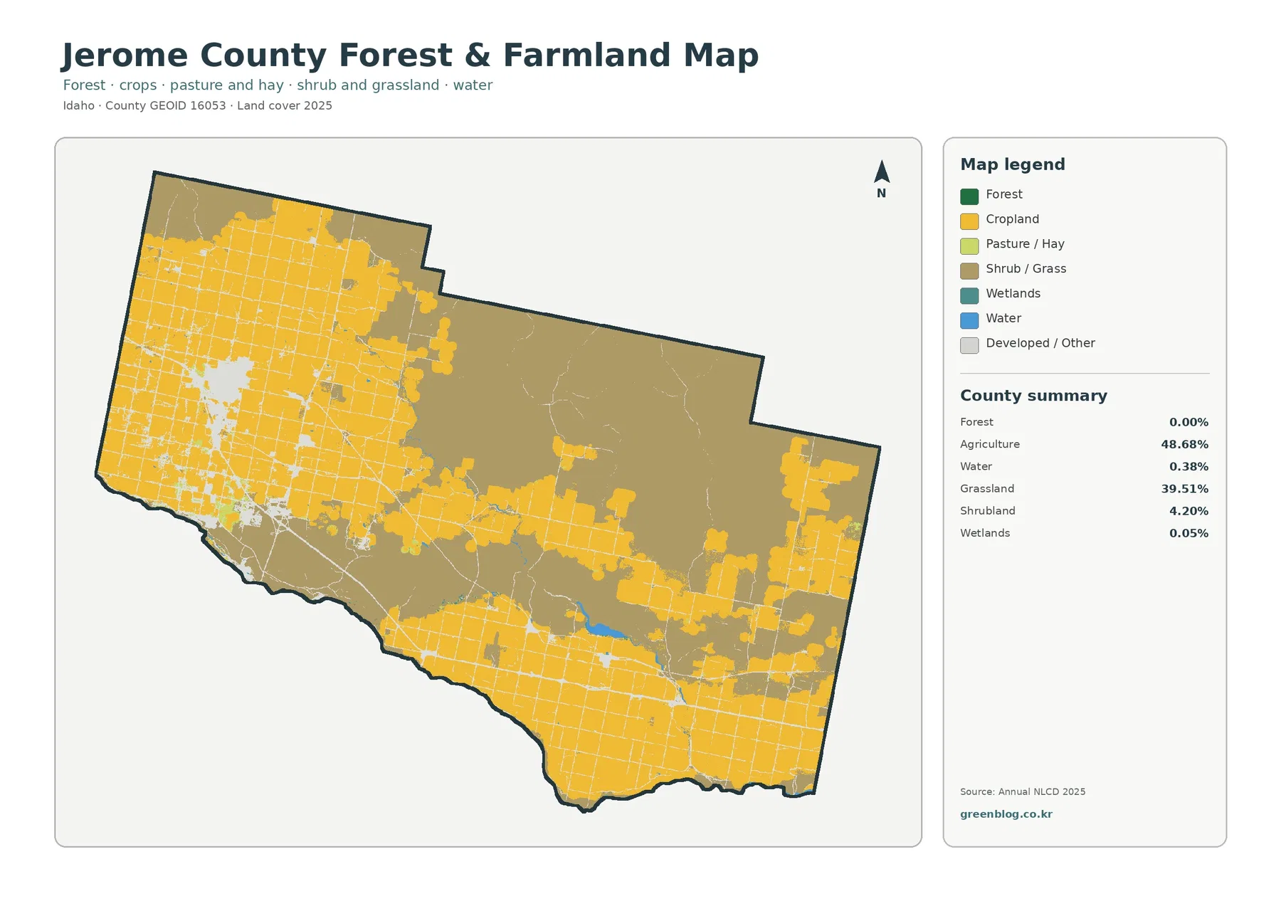 Jerome County forest and farmland map