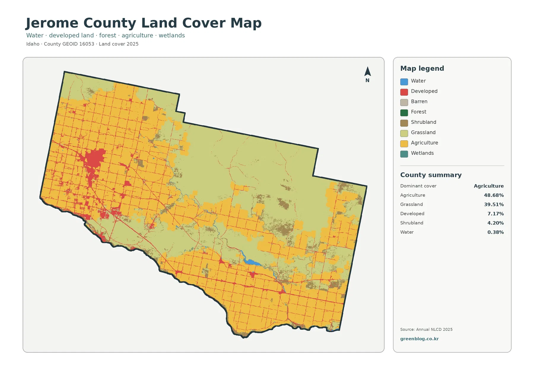 Jerome County 토지 피복 지도 대표 이미지