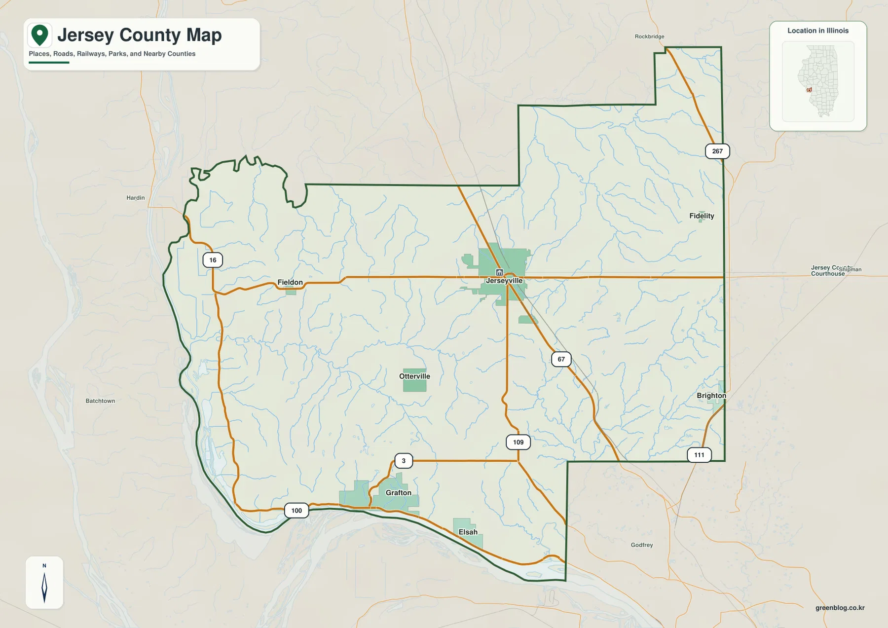 저지 카운티 지도 – 대표 이미지