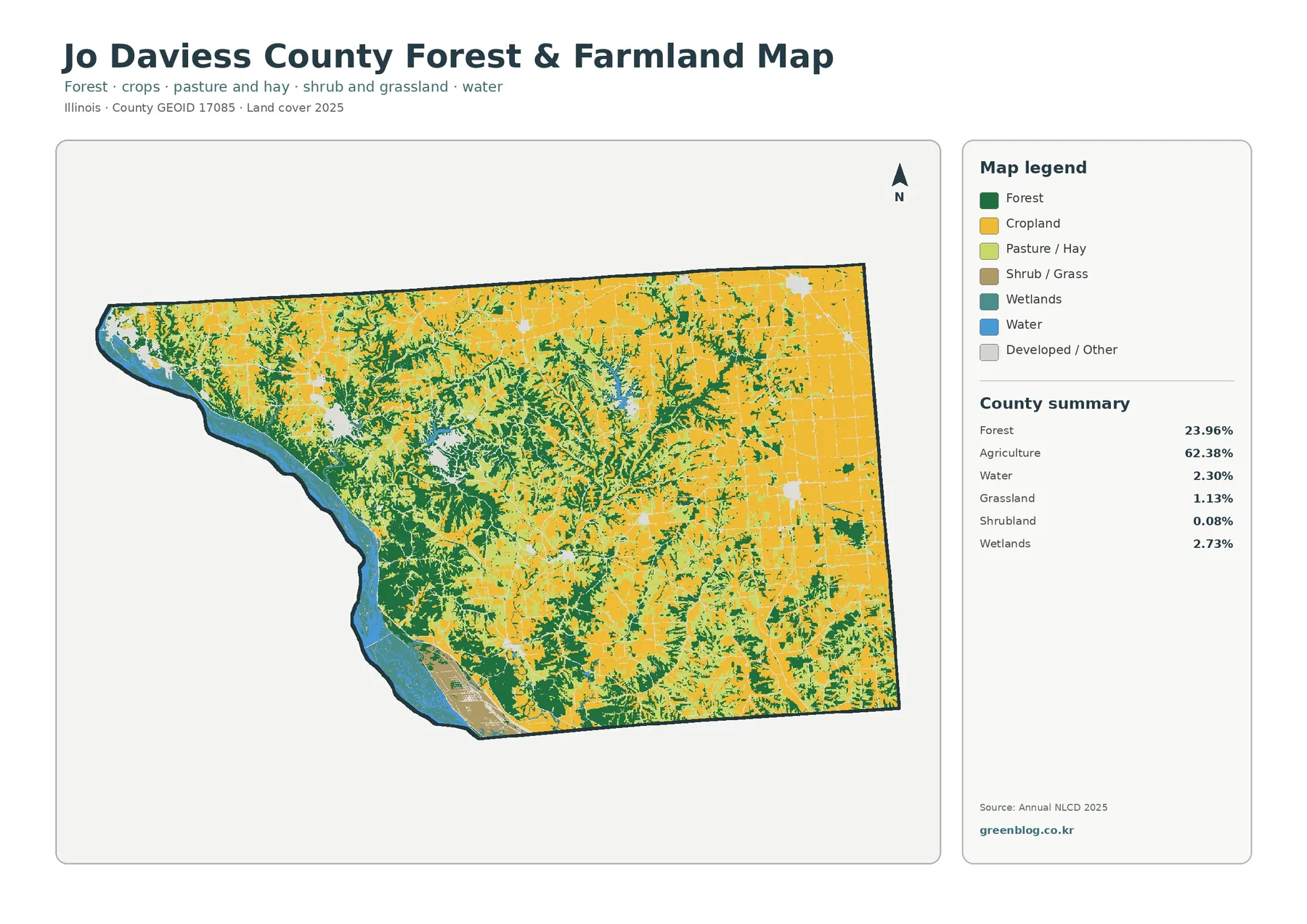 Jo Daviess County forest and farmland map