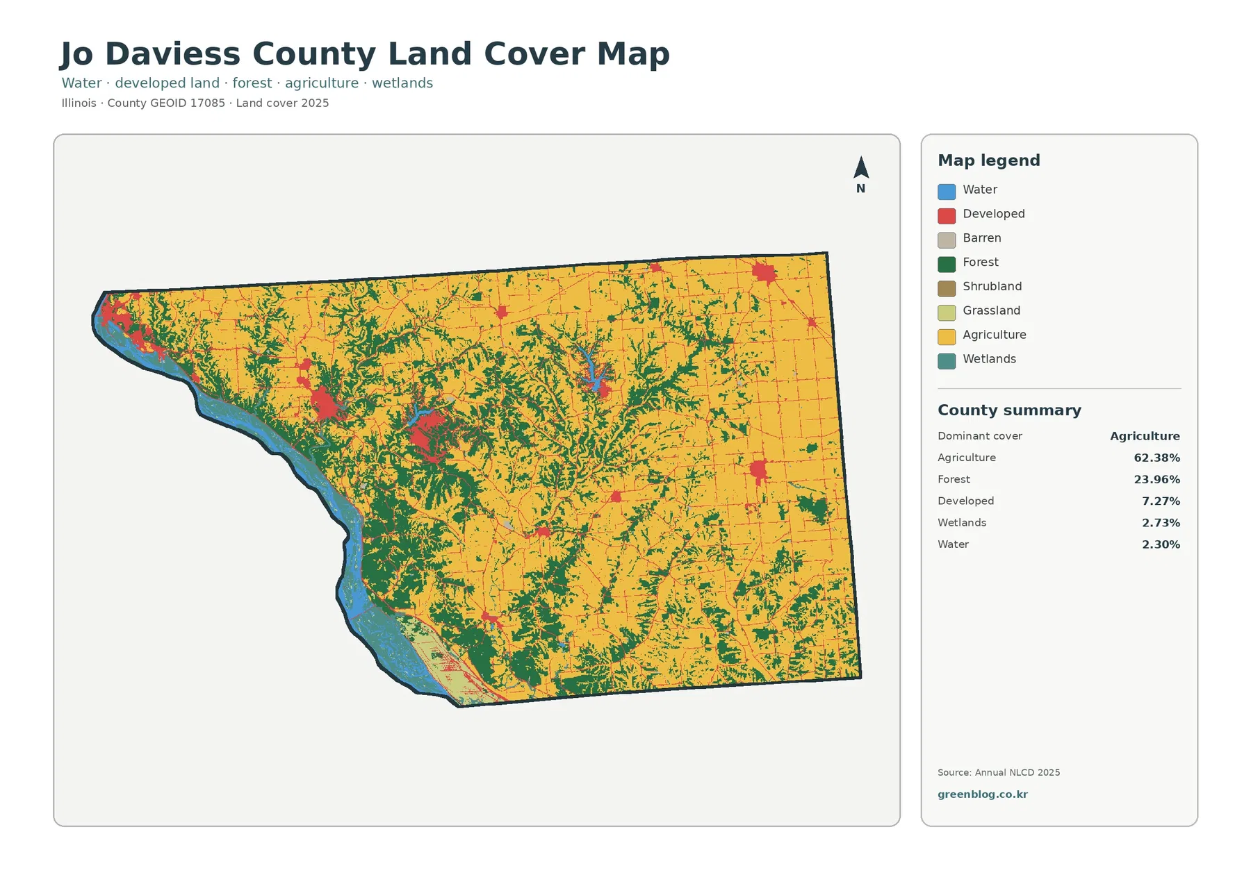 Jo Daviess County land cover map