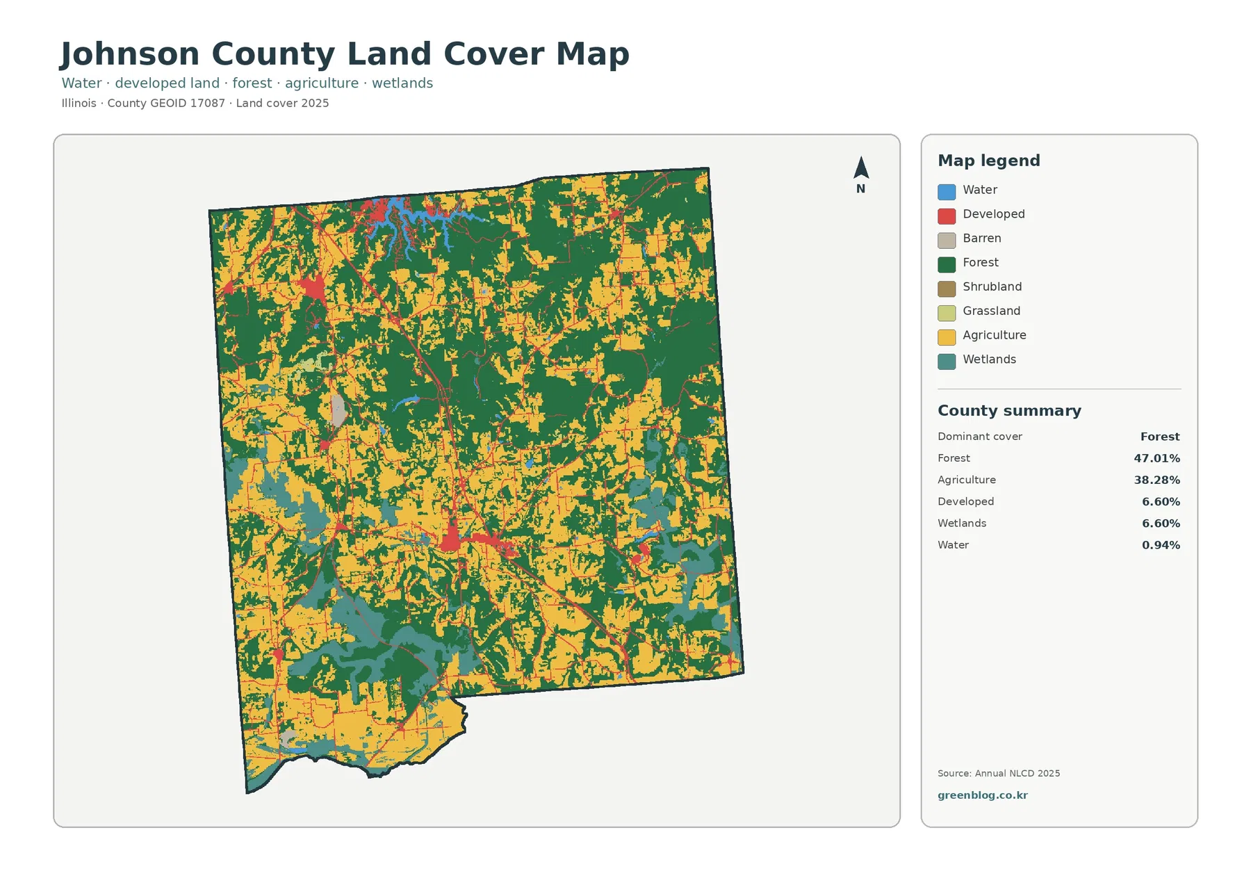 Johnson County land cover map featured image