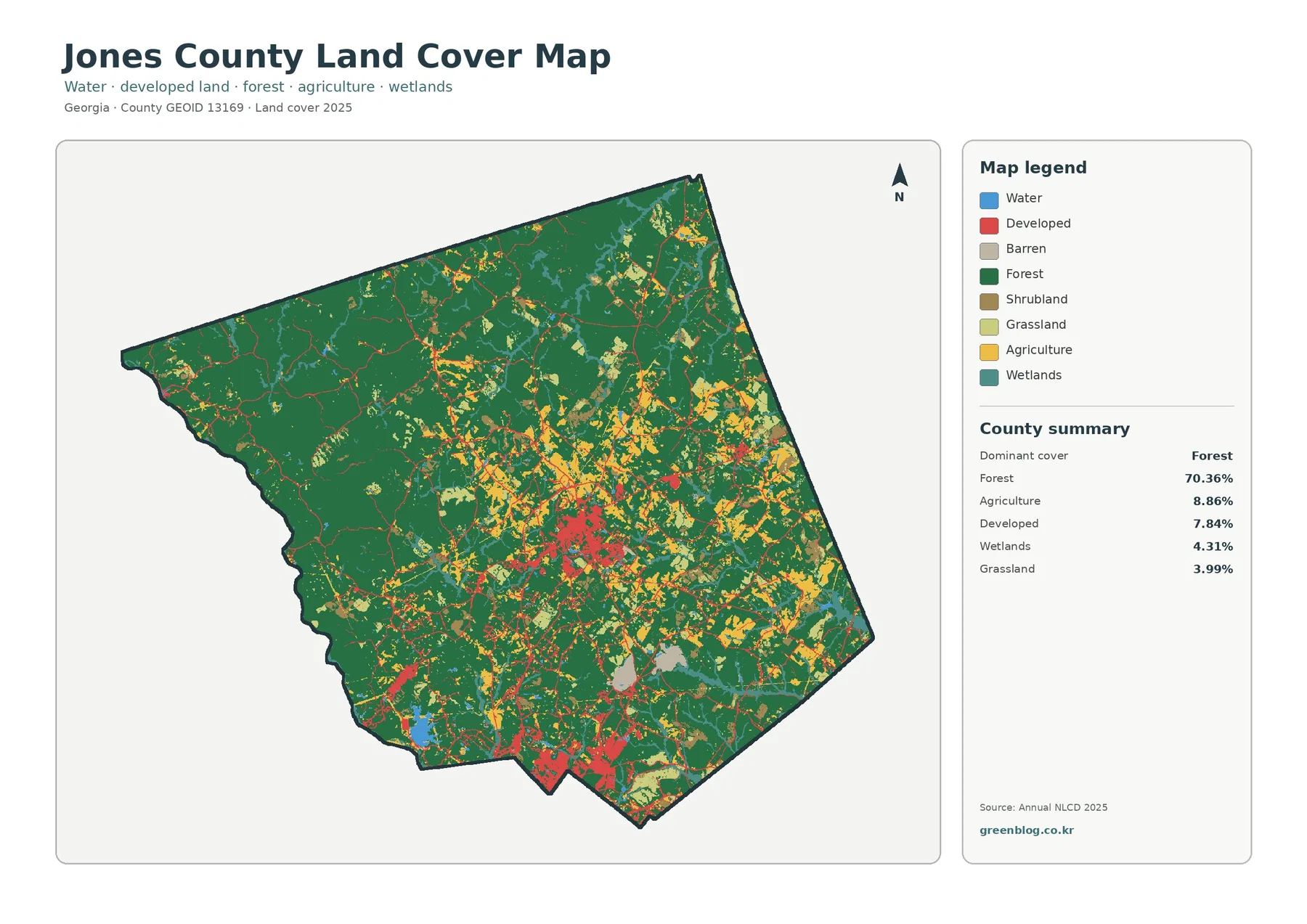 Jones County 토지 피복 지도 대표 이미지