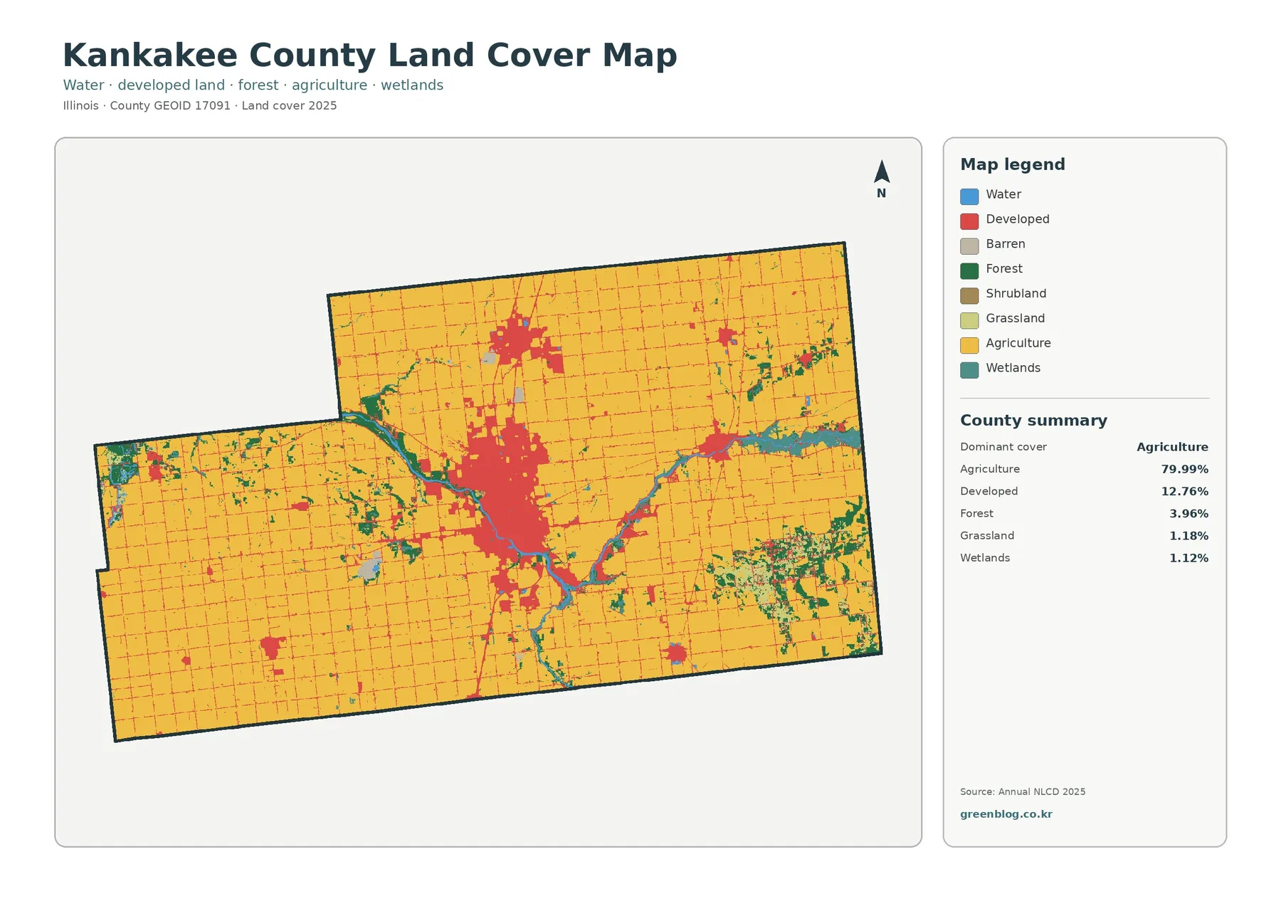 Kankakee County land cover map featured image