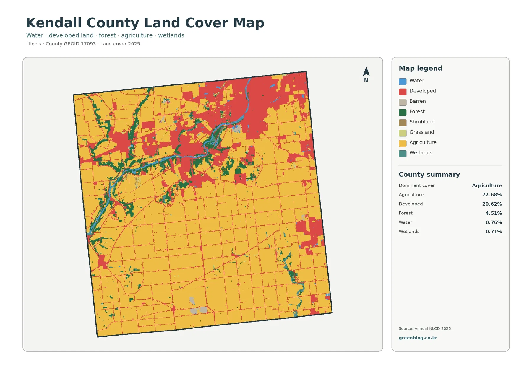 Kendall County land cover map featured image