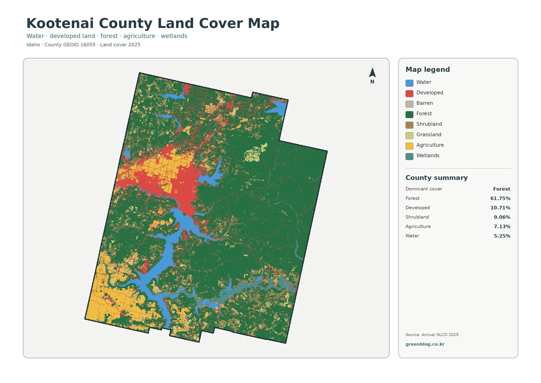 Kootenai County land cover map