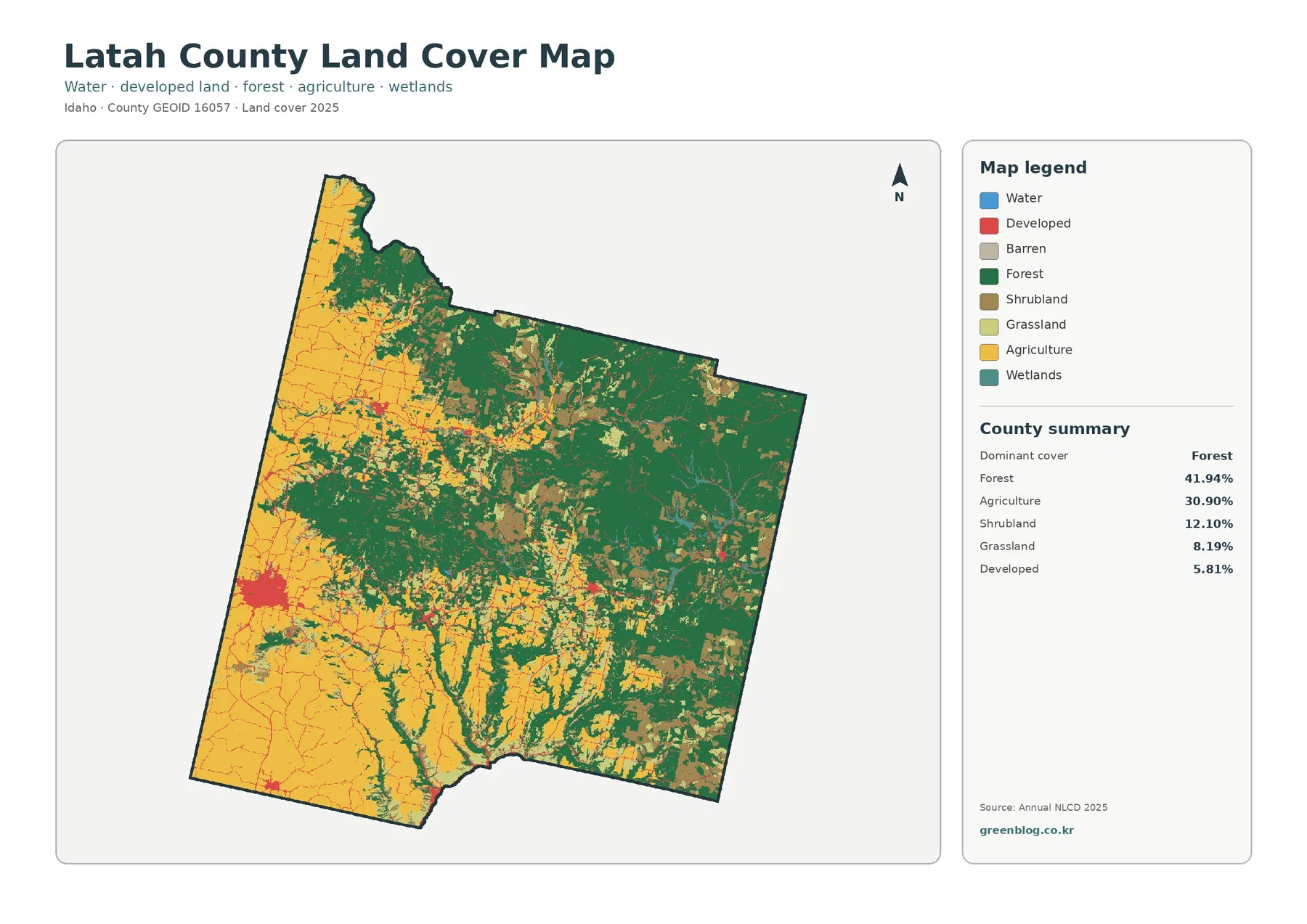 Latah County land cover map featured image