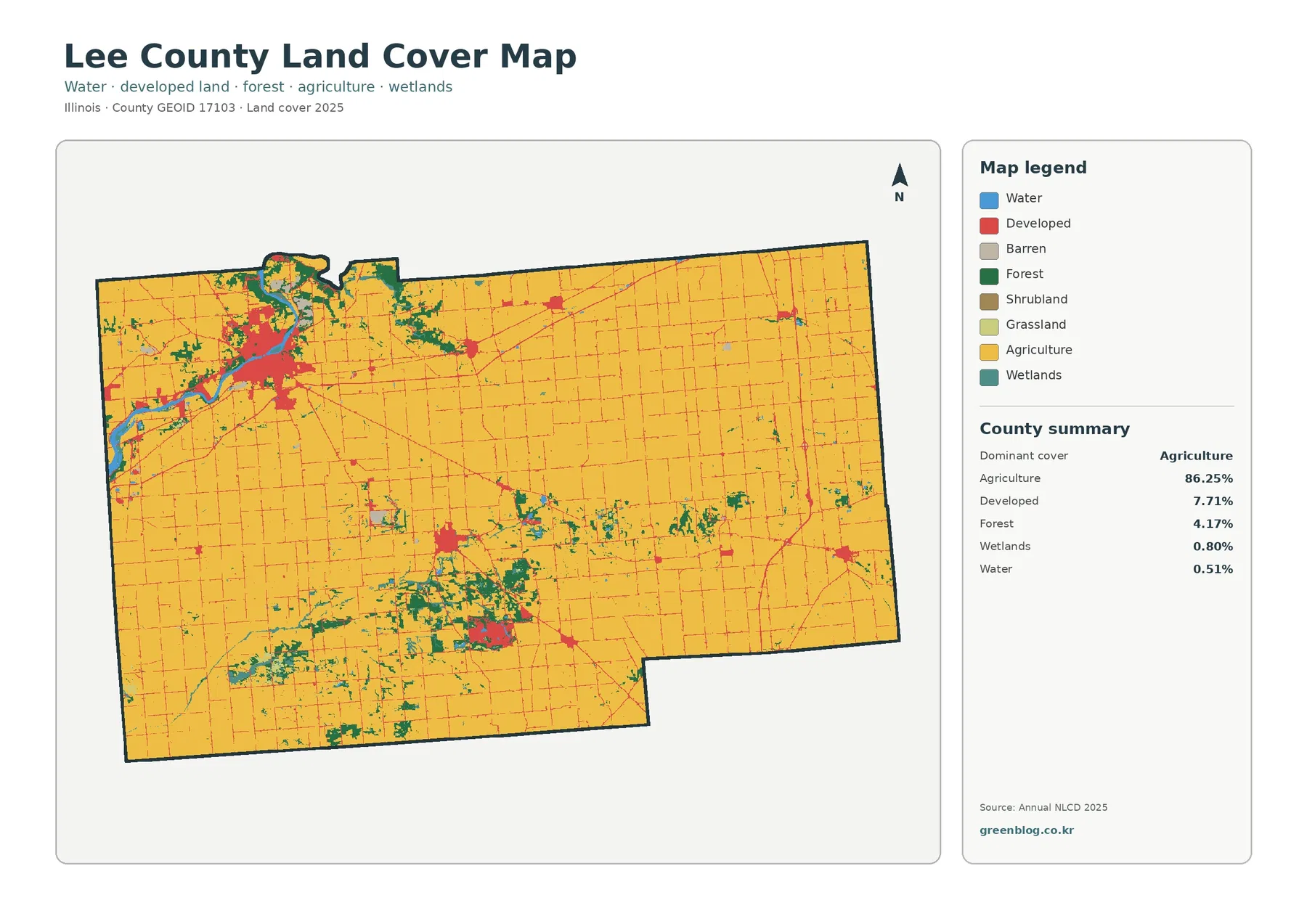 Lee County land cover map featured image