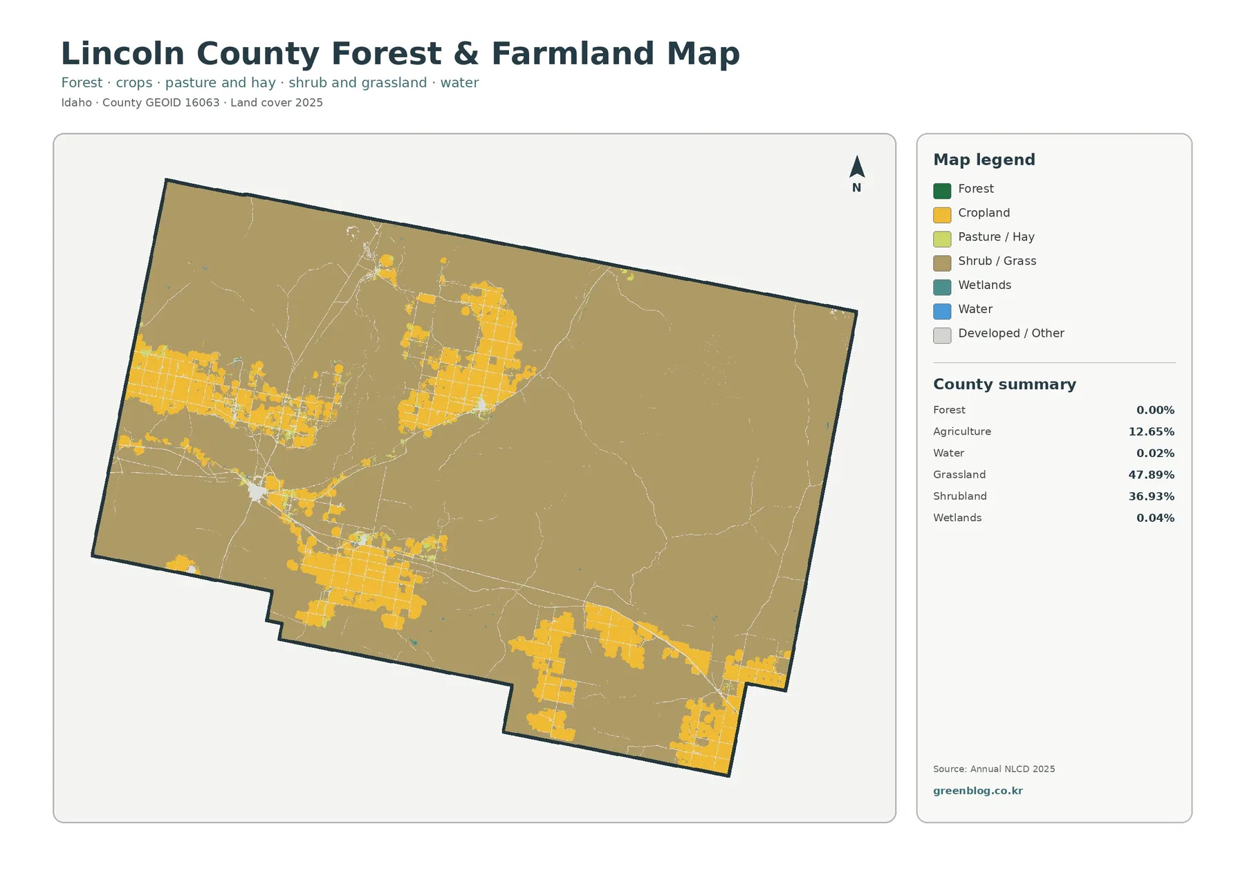 Lincoln County forest and farmland map
