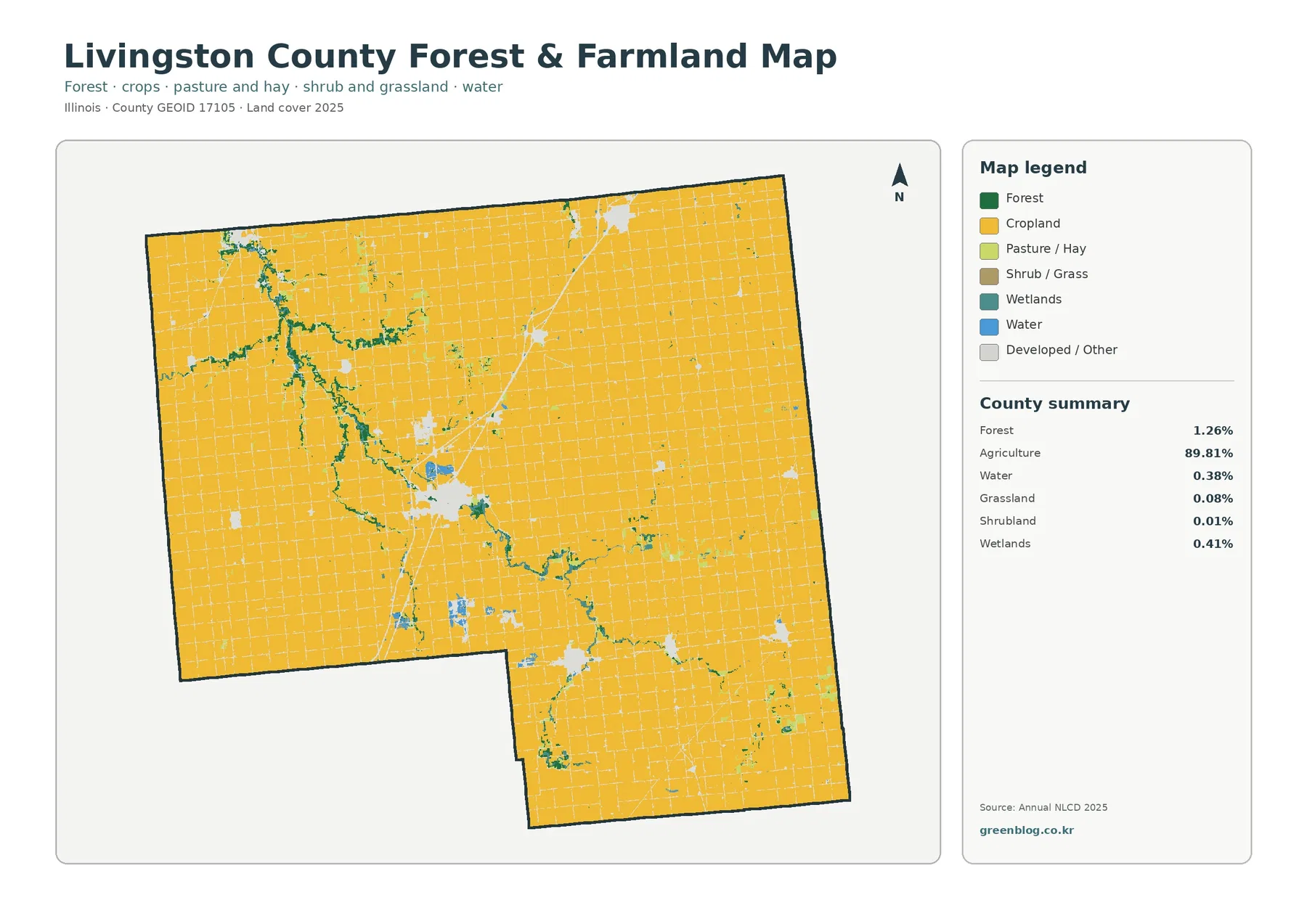 Livingston County forest and farmland map