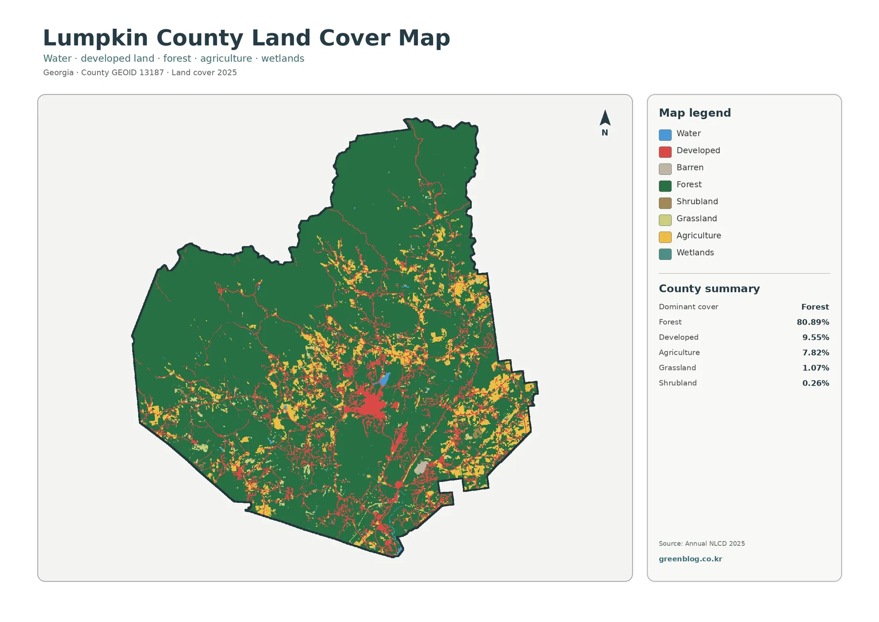 Lumpkin County land cover map featured image