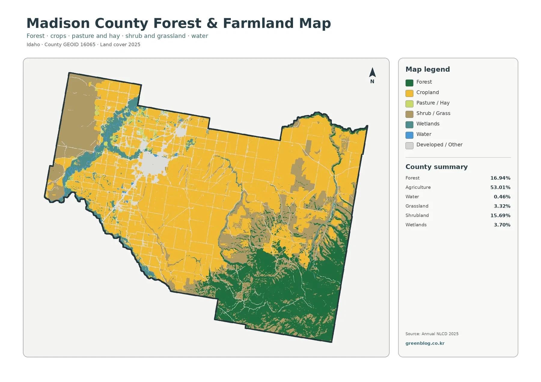 Madison County forest and farmland map