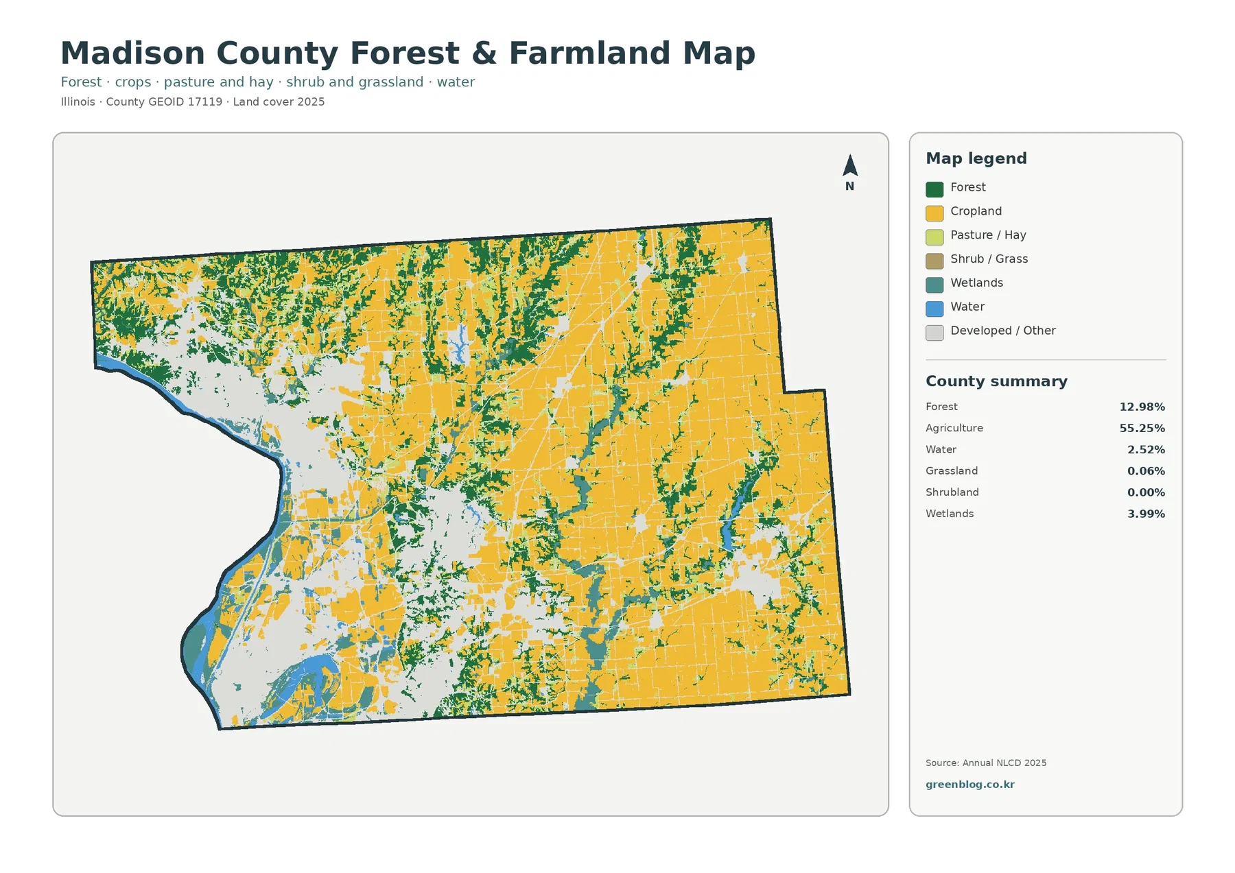 Madison County forest and farmland map