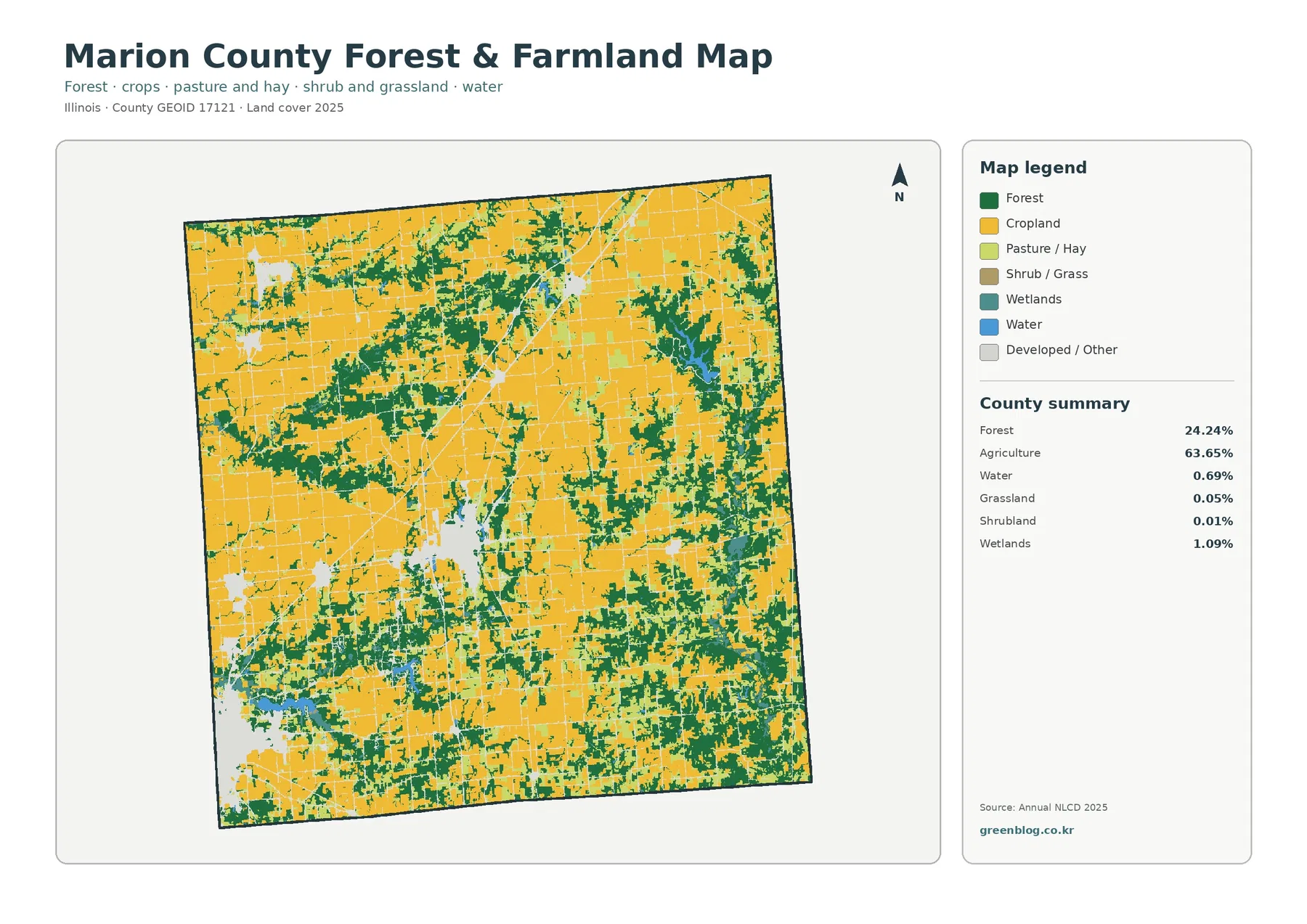 Marion County forest and farmland map