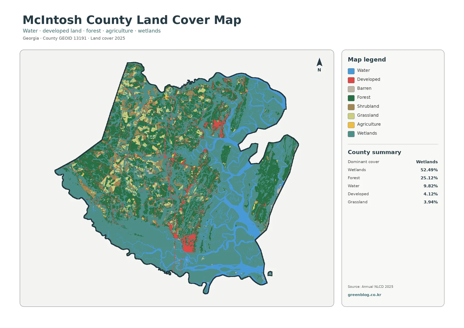 McIntosh County 토지 피복 지도 대표 이미지