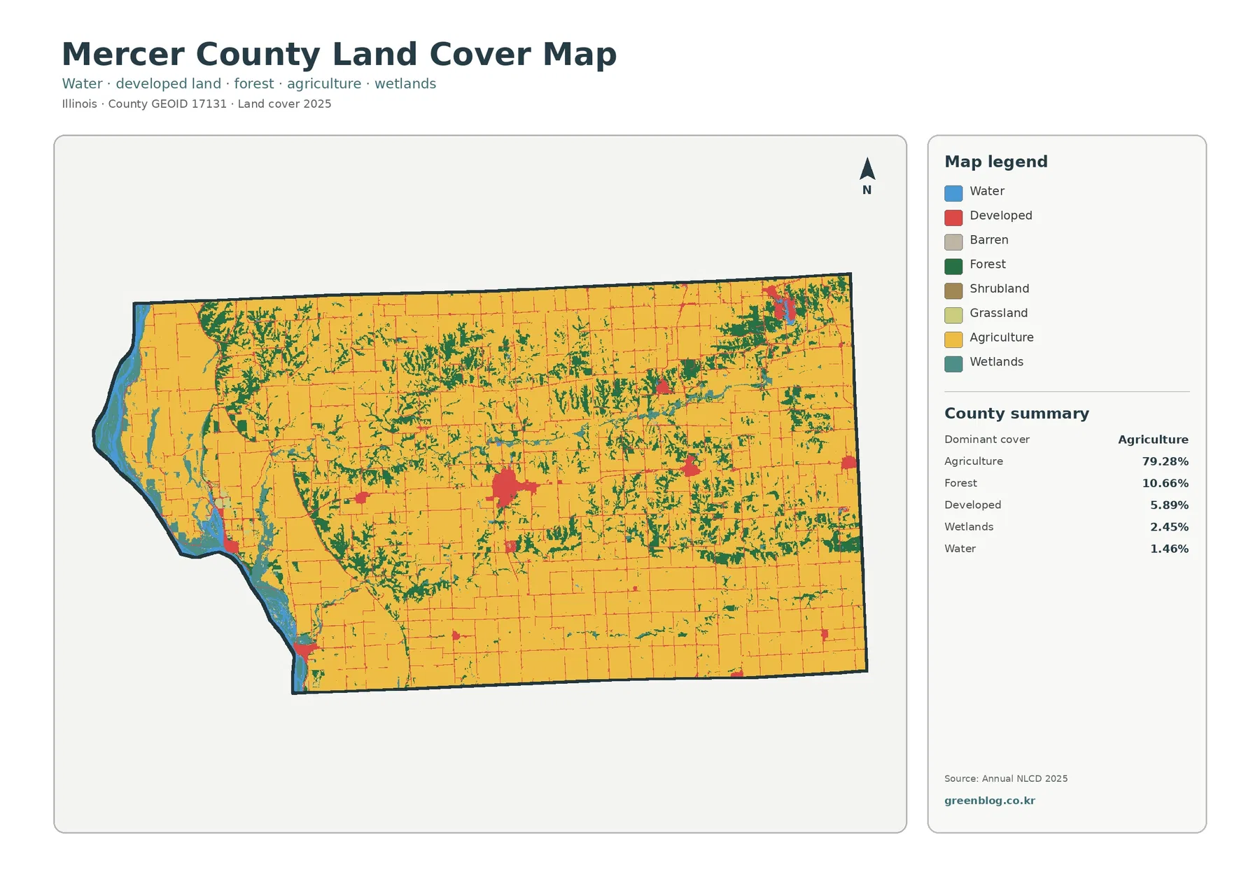 Mercer County land cover map