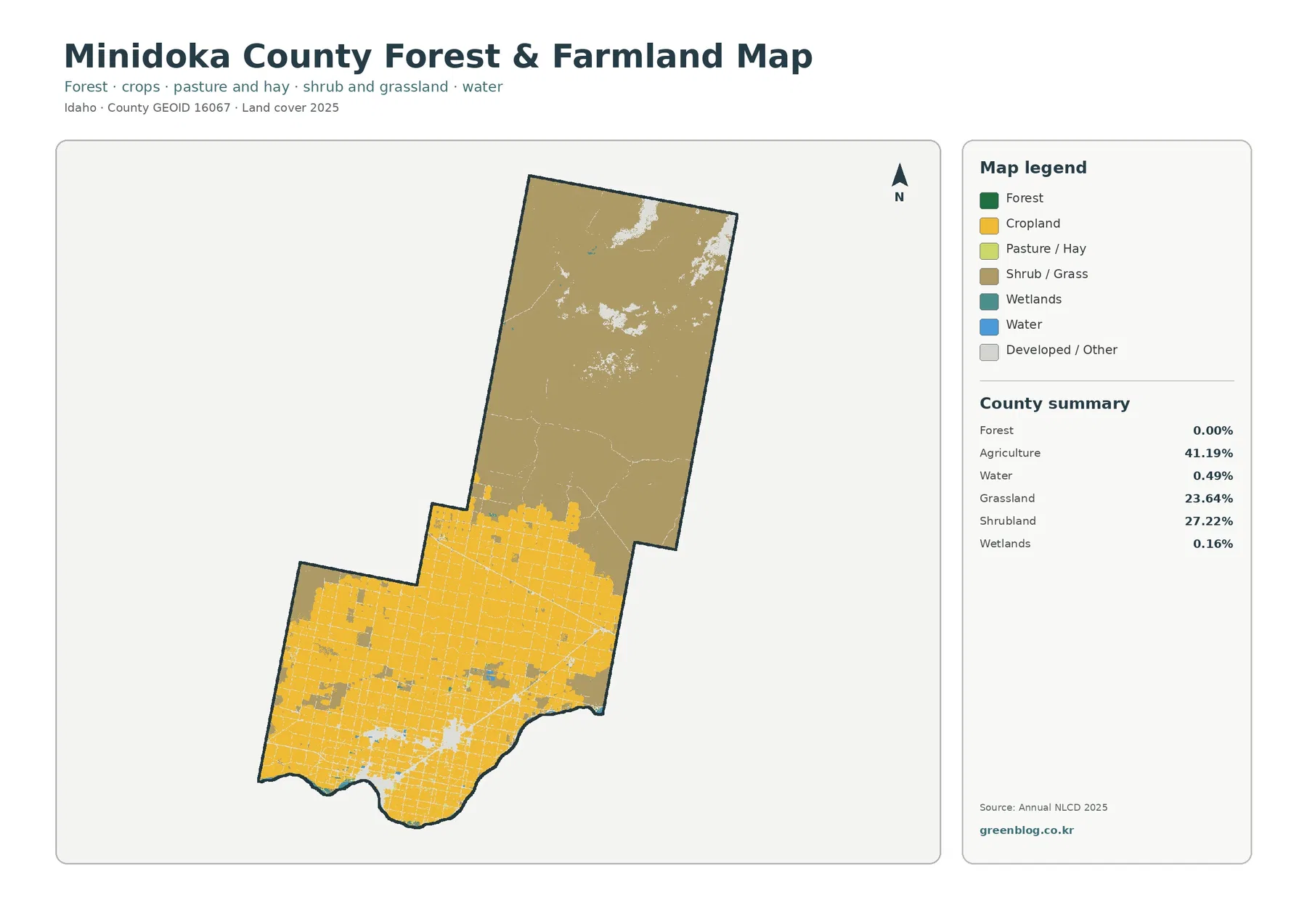 Minidoka County forest and farmland map