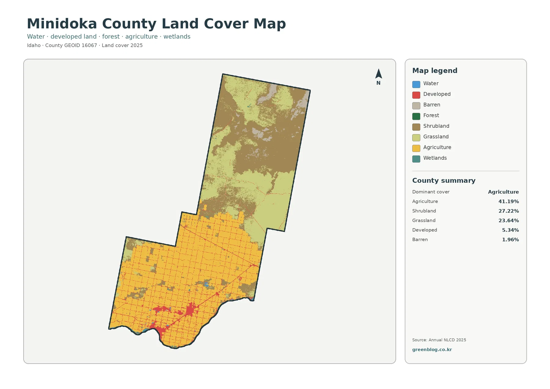 Minidoka County 토지 피복 지도 대표 이미지