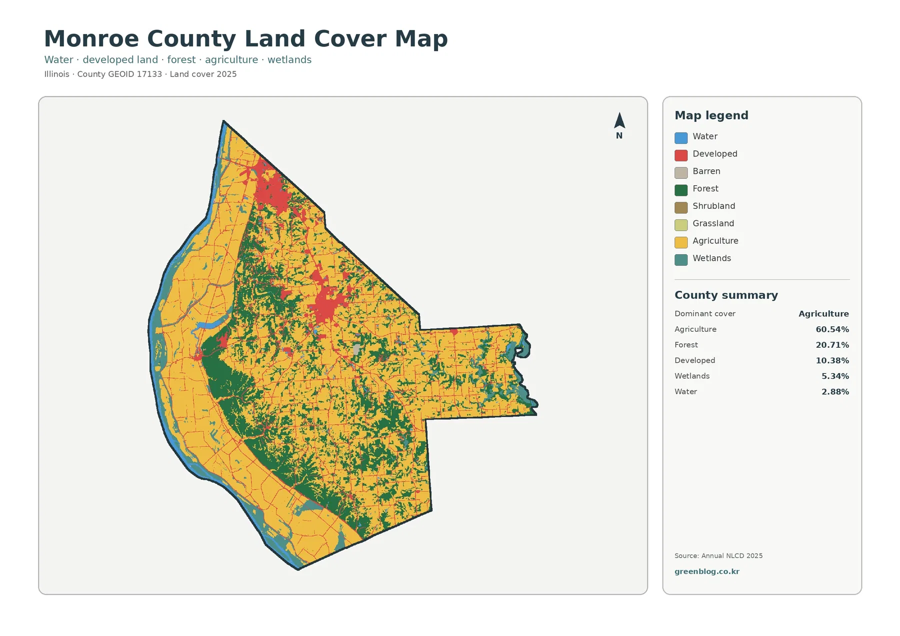 Monroe County land cover map featured image