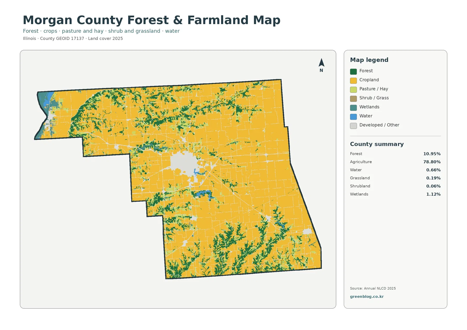 Morgan County forest and farmland map