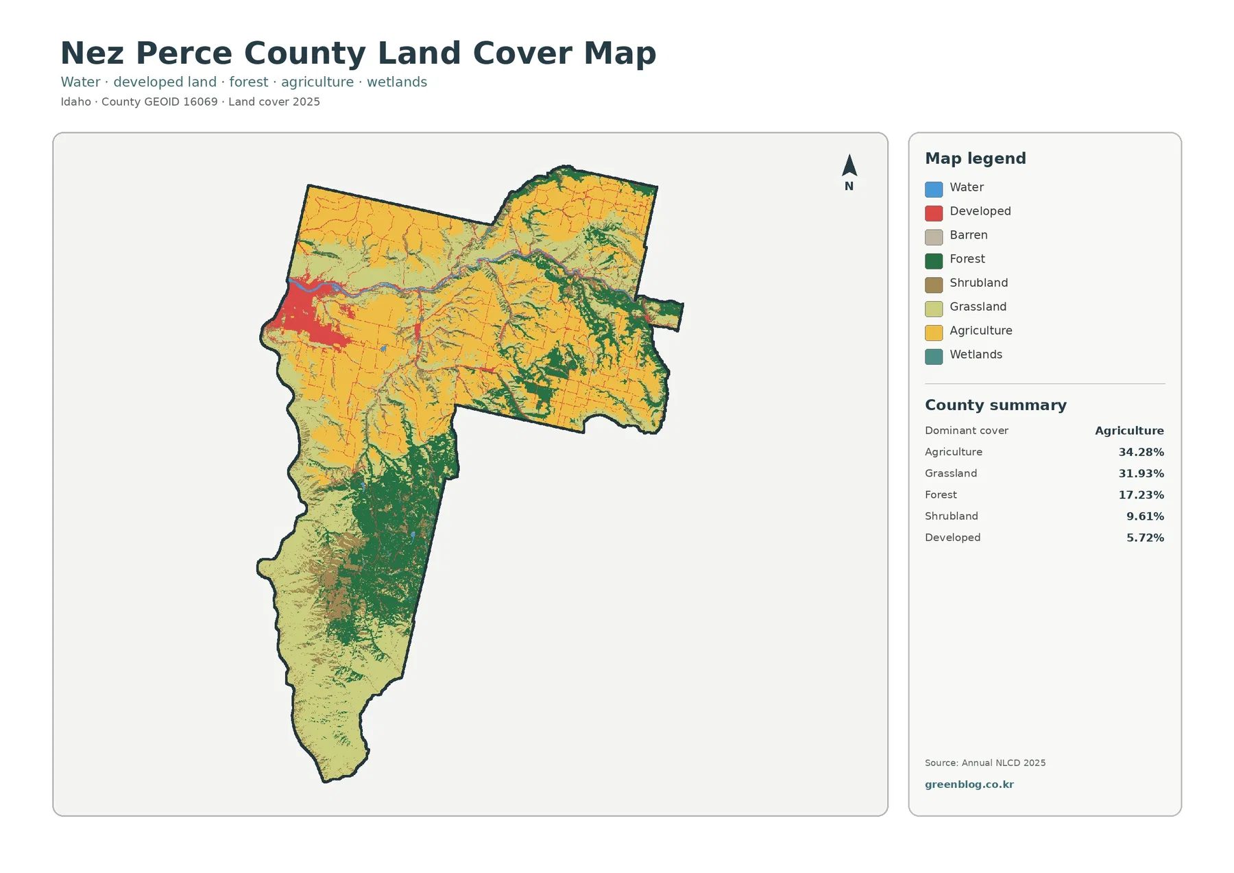 Nez Perce County land cover map featured image